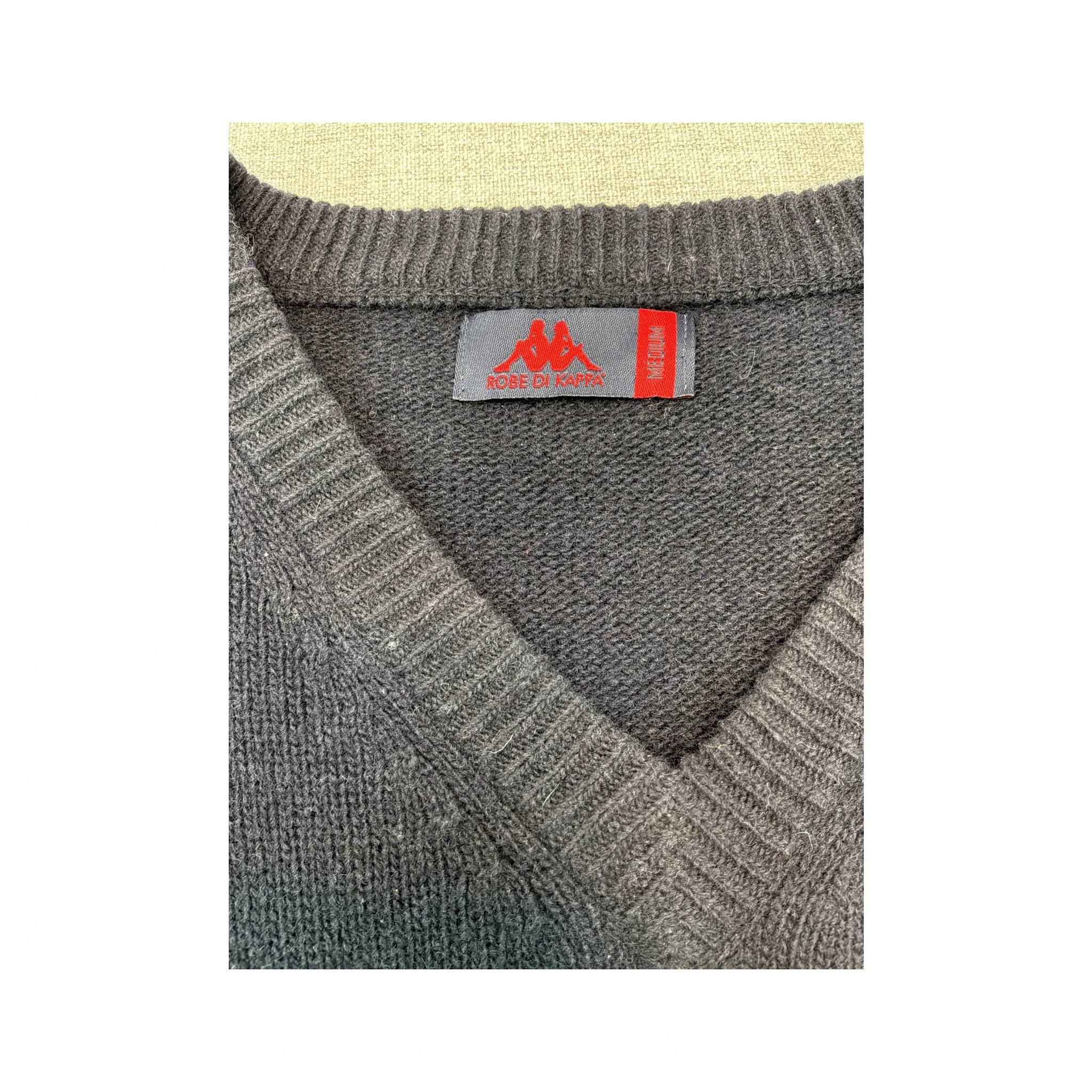 Kappa Vintage Wool V-Neck Knit Sweater