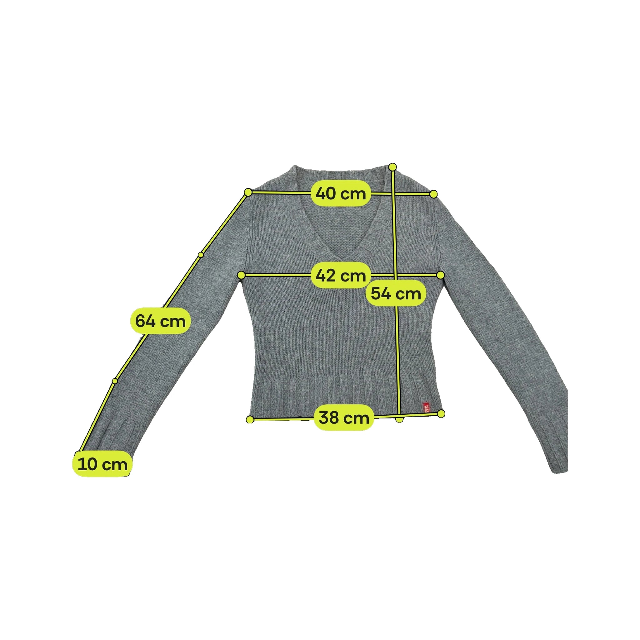Miss Sixty Gray V-Neck Lambswool Sweater