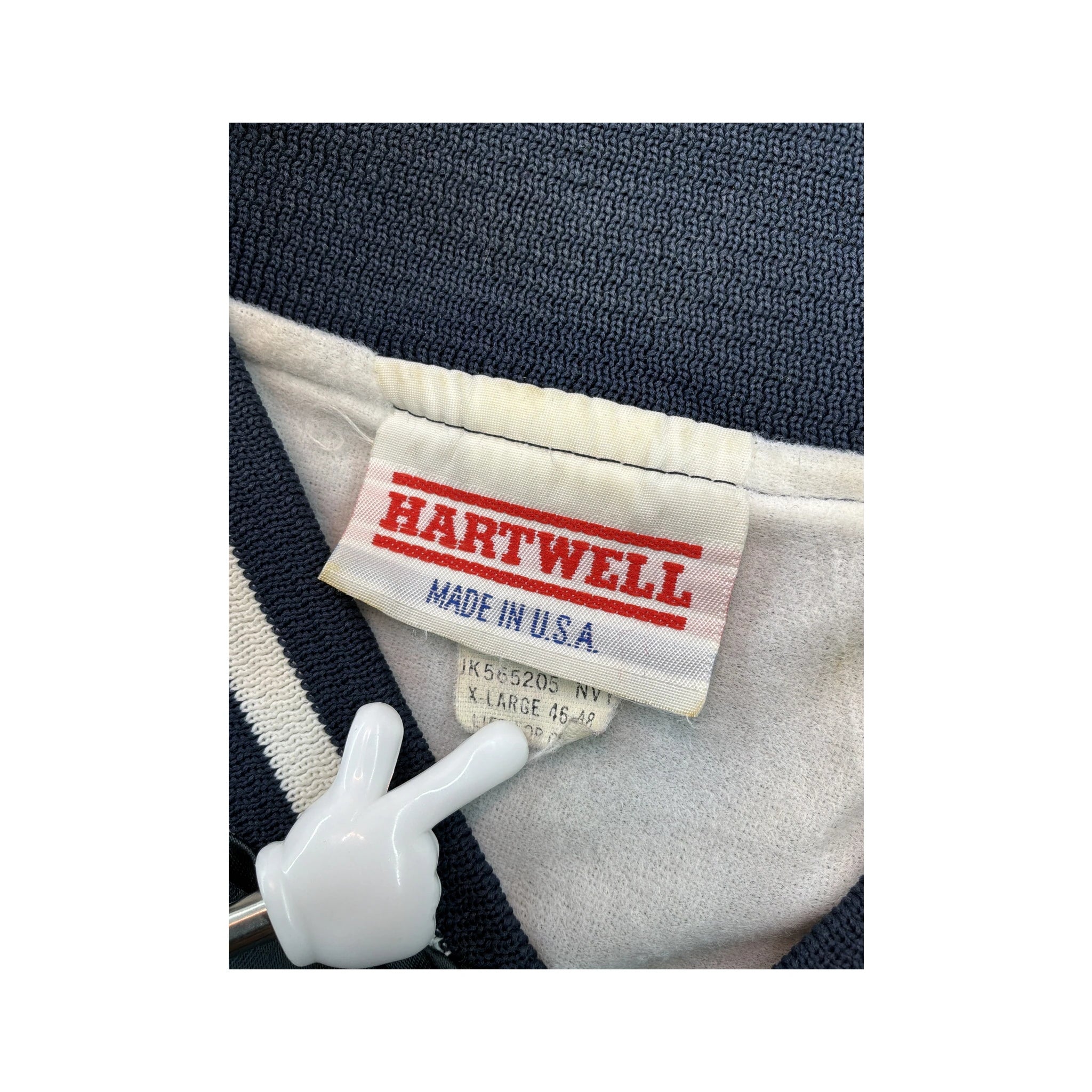 Hartwell Vintage Navy Satin Varsity Style Jacket Made in USA