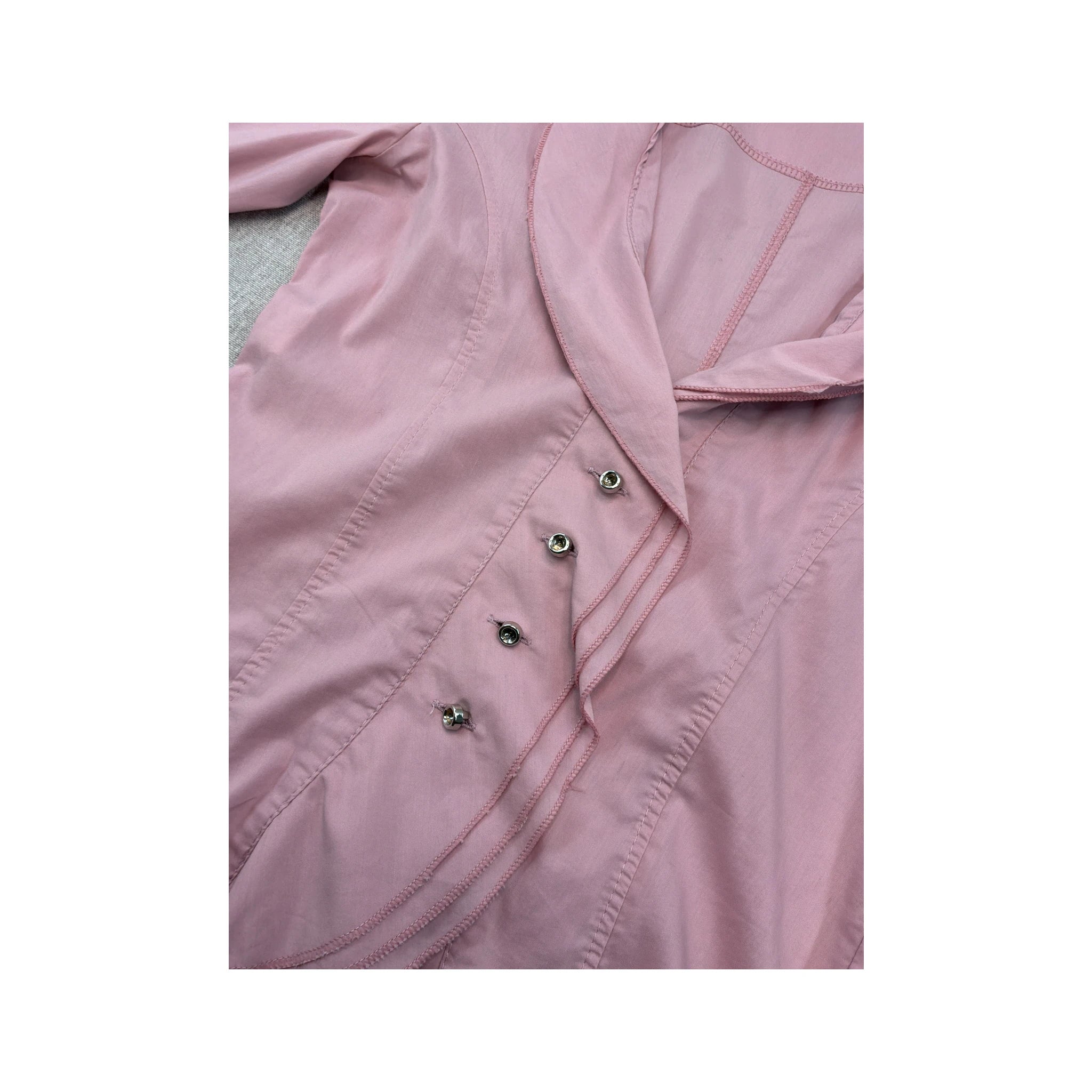 Coconuda Asymmetric Rhinestone Trim Blouse