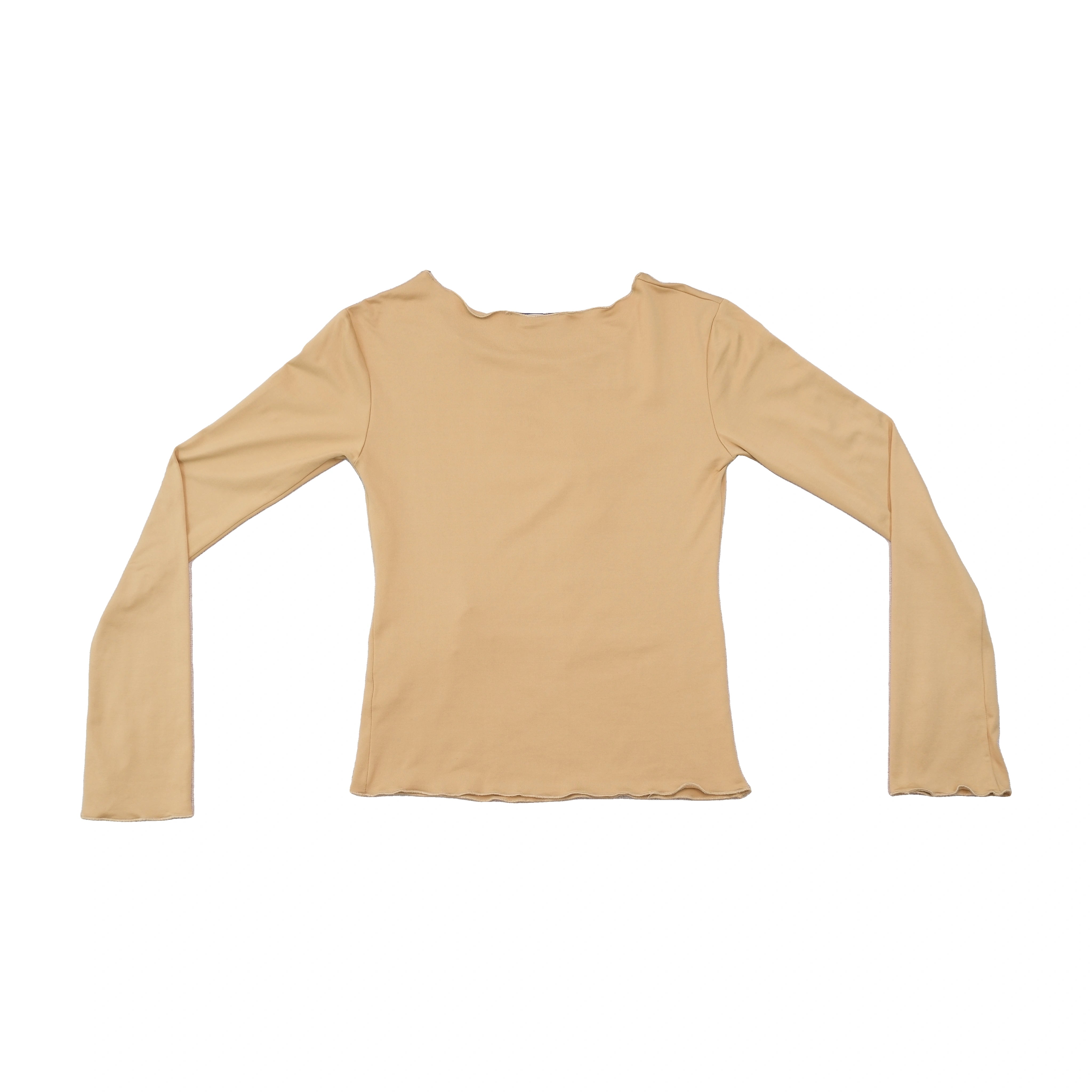 BASE Beige Floral Appliqué Graphic Long Sleeve T-shirt (Repriced)