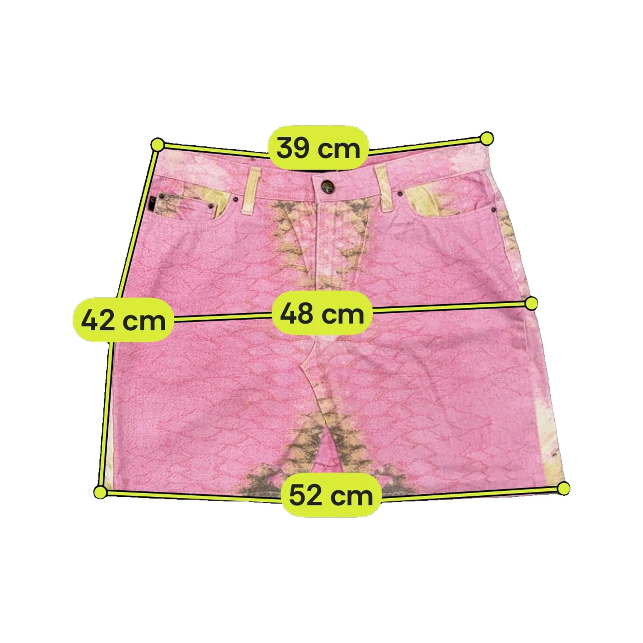 Just Cavalli Pink Tie-Dye Denim Mini Skirt