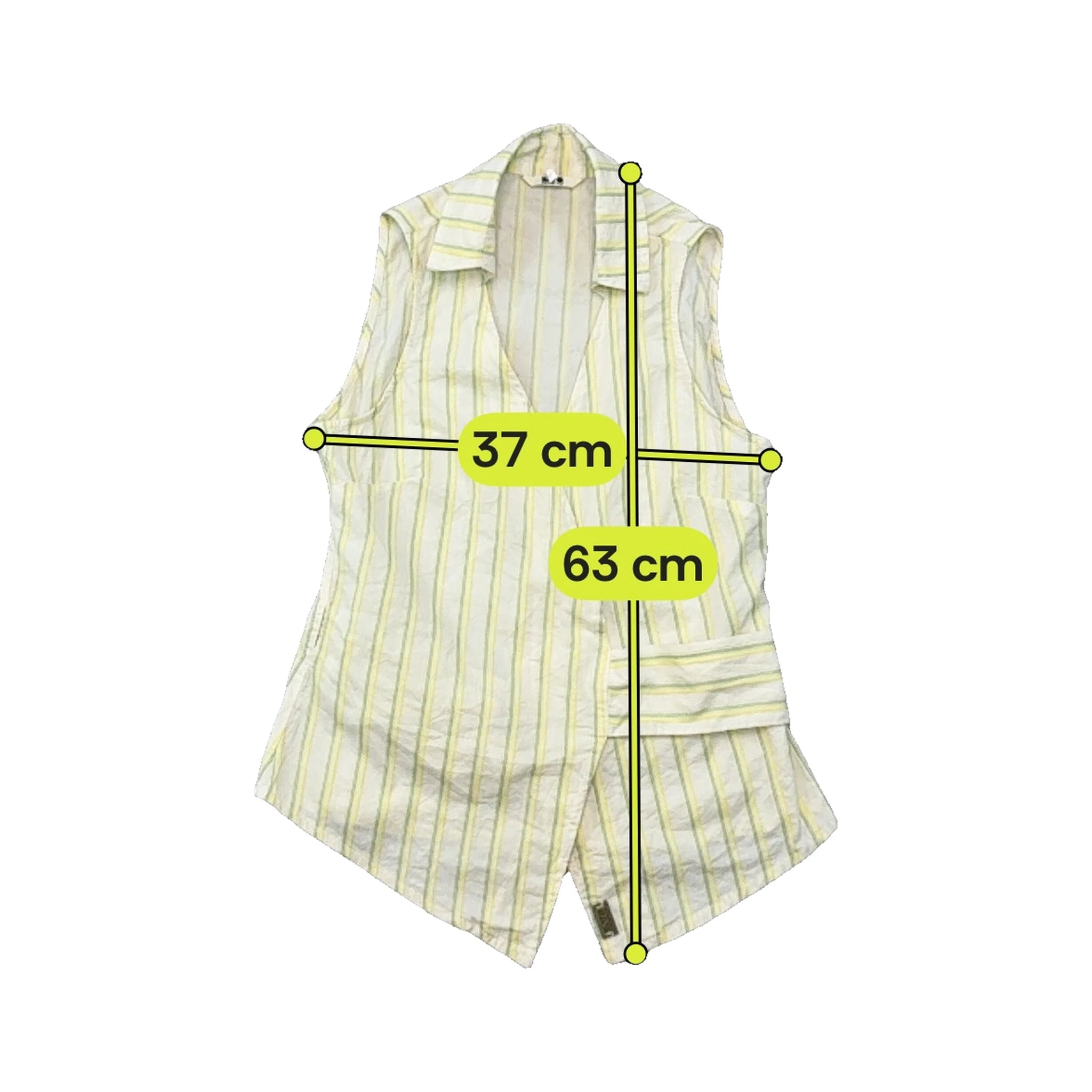 Blusa Cruzada Fornarina sem mangas em algodão às riscas