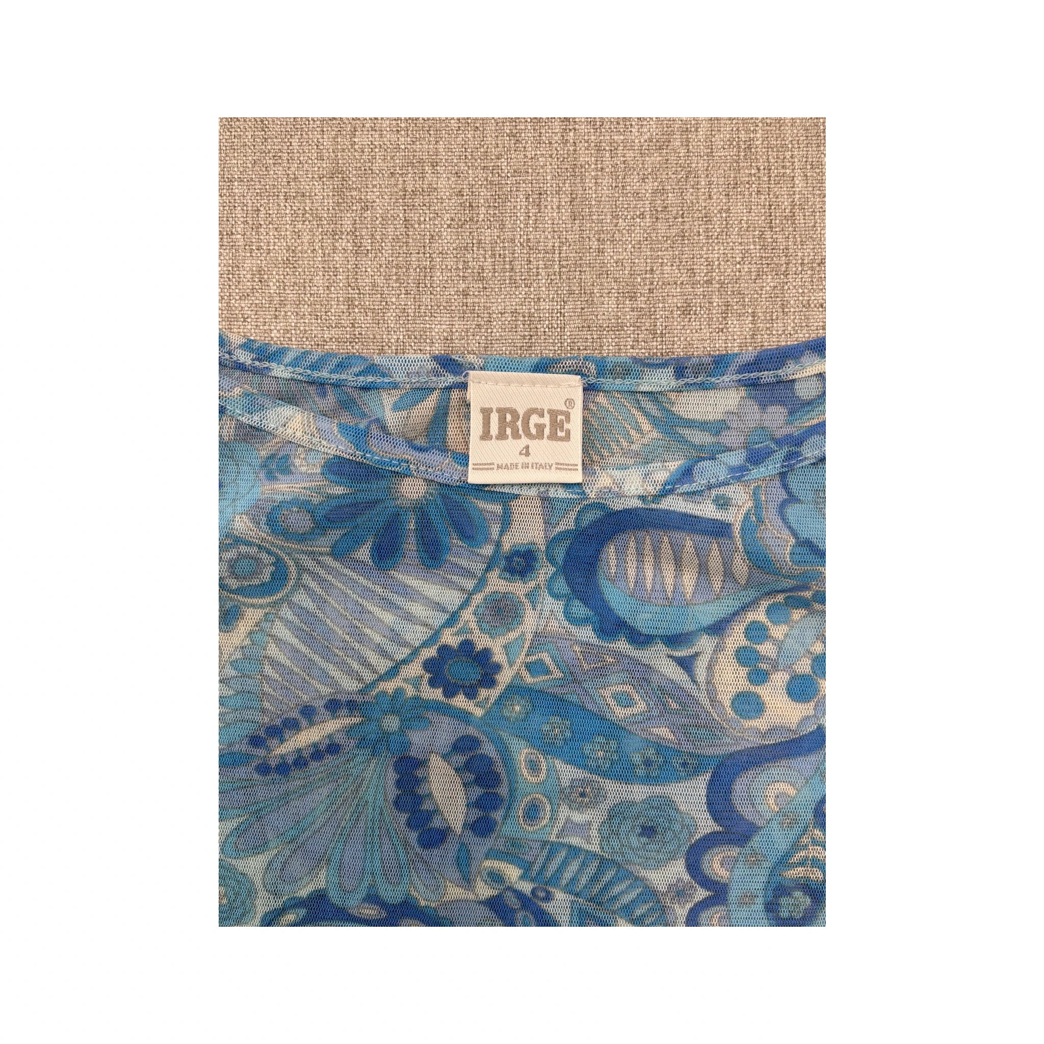 IRGE Blue Paisley Floral Print Cotton Cap Sleeve Maxi House Dress