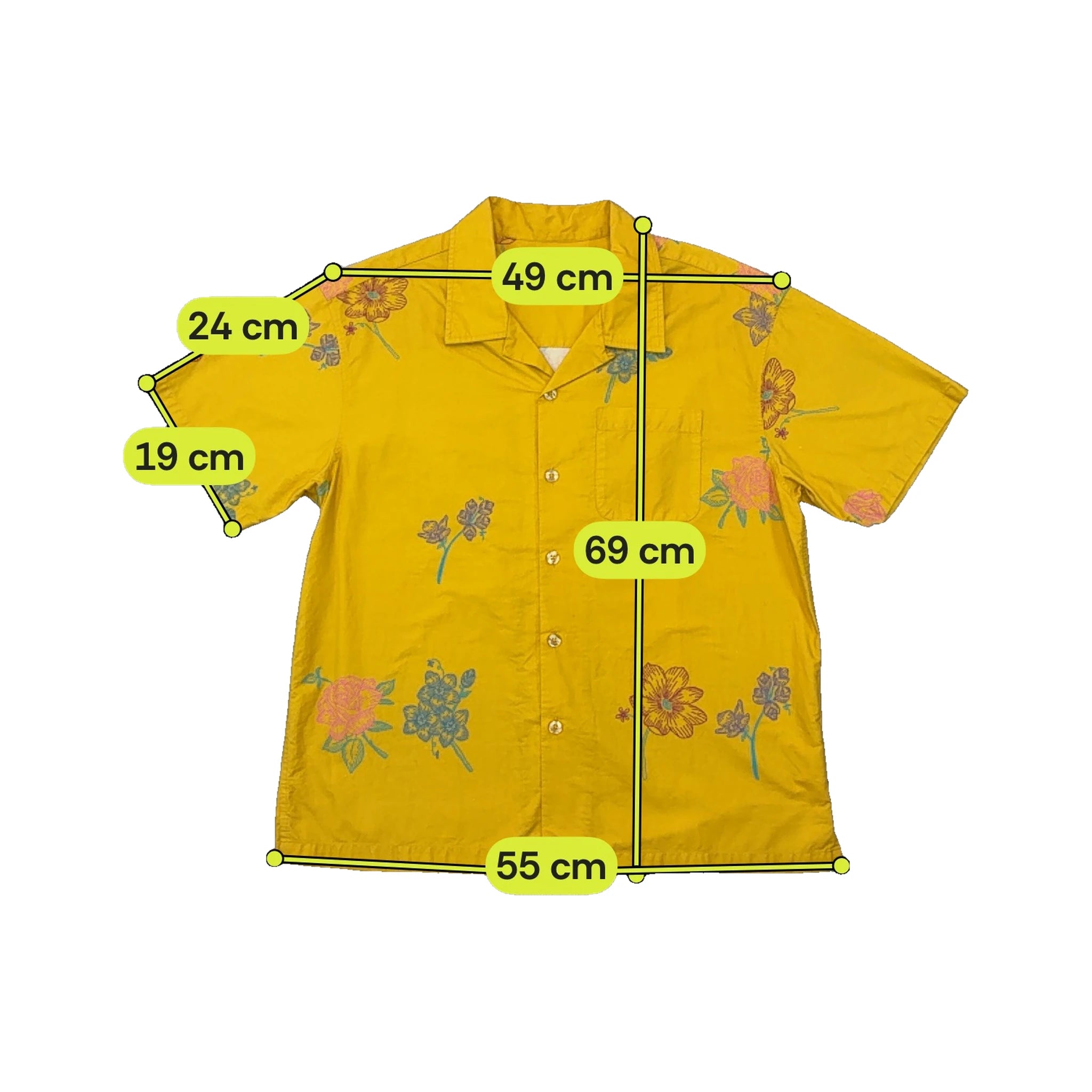 Stussy Floral Print Cotton Button Up Shirt