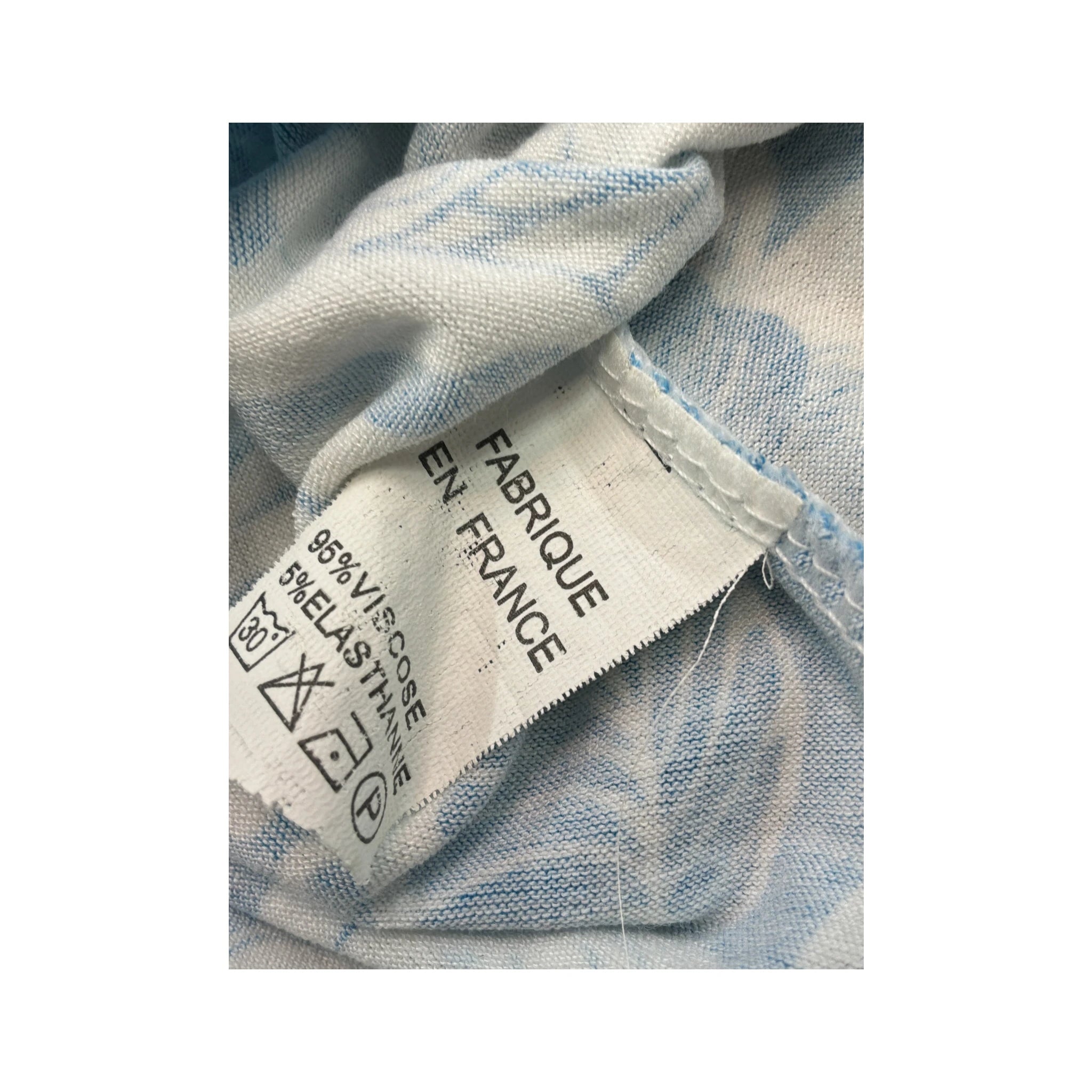 Mini vestido Halter azul e branco floral com Aplicação de renda e Lantejoulas