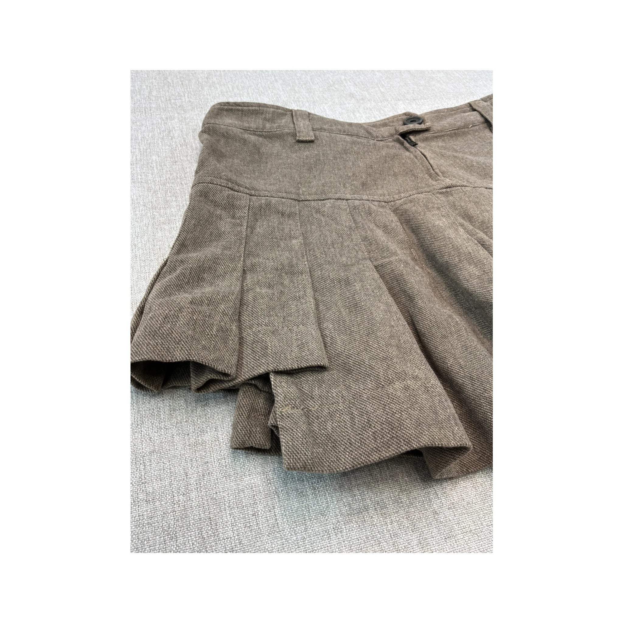 Liu Jo Brown Pleated Mini Skirt