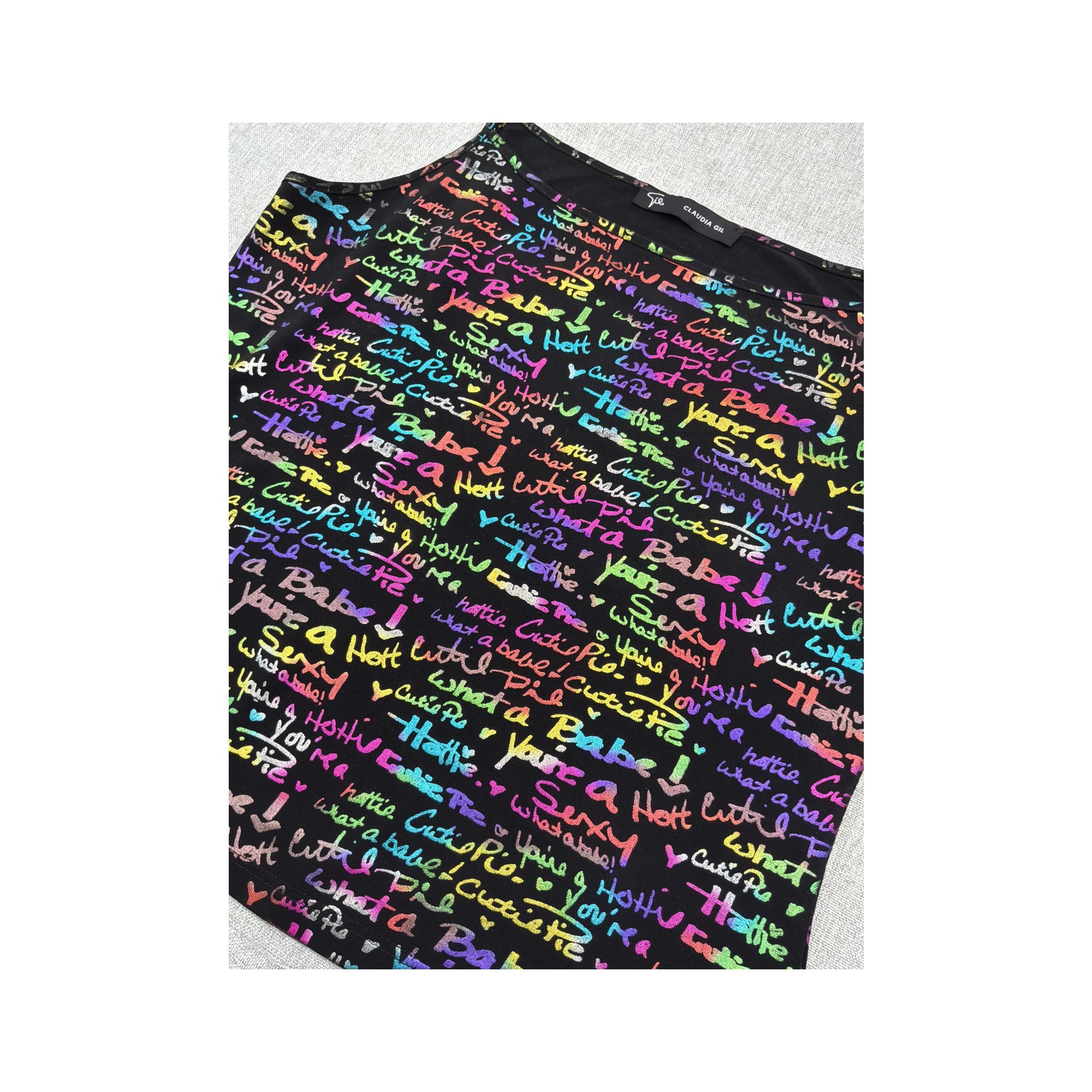 Claudia Gil Rainbow Graffiti Print Tank Top