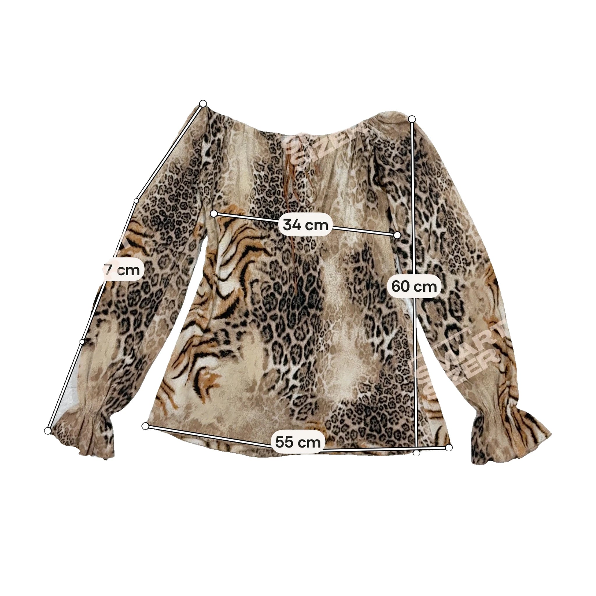 Beige Animal Print Blouse