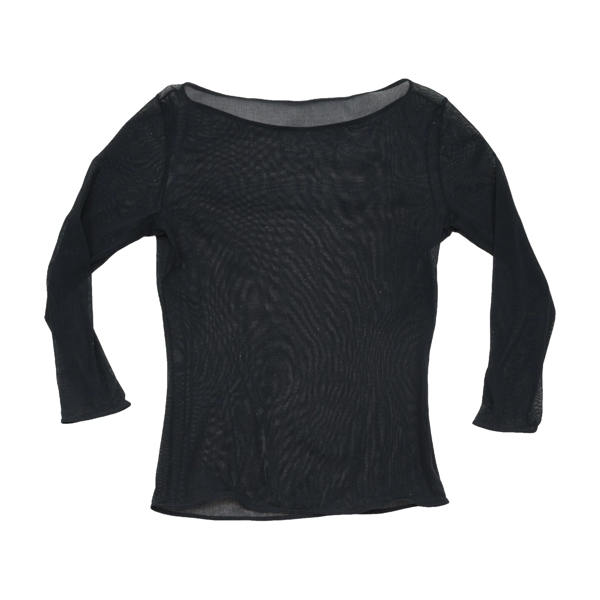 Transparent Black Glittery Top