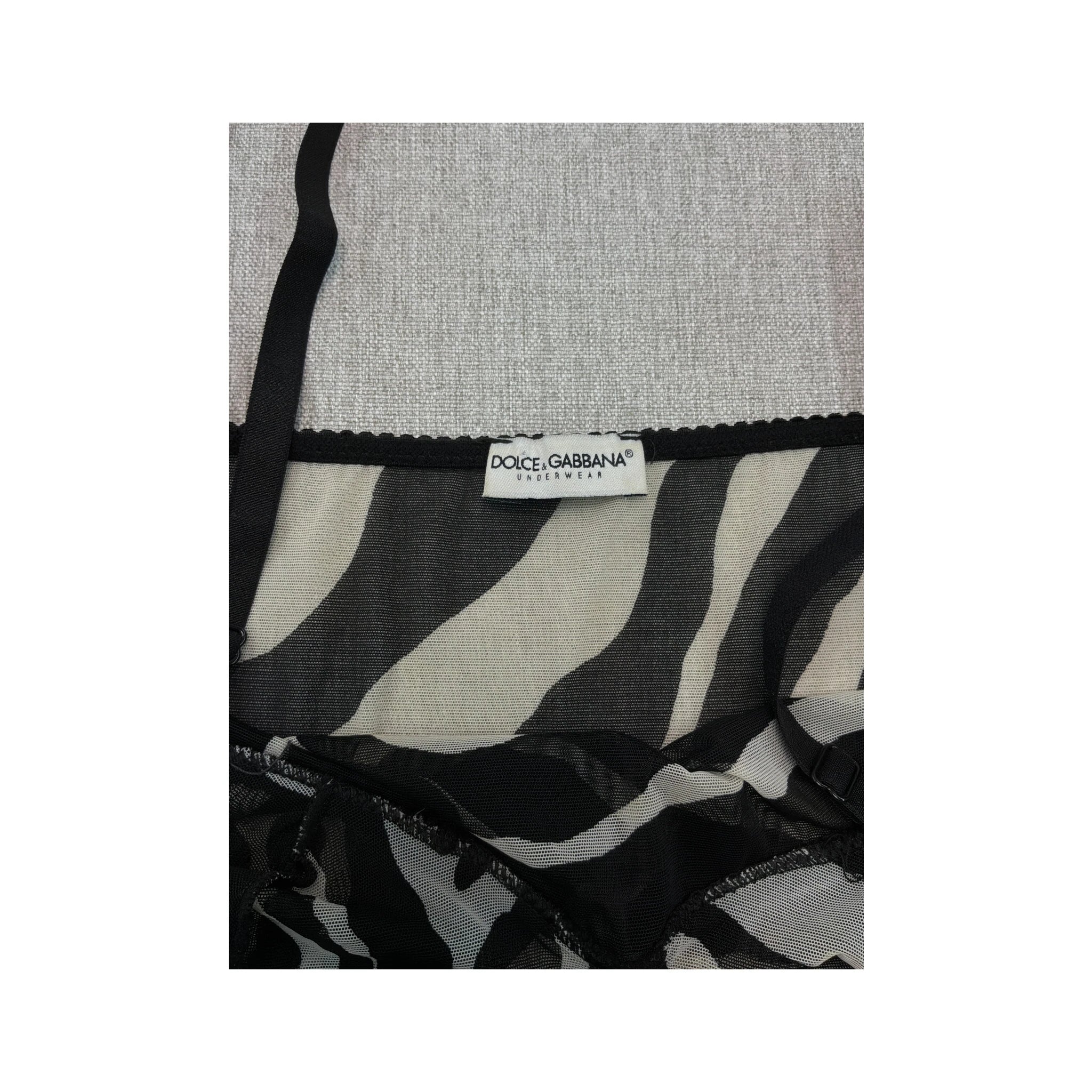Dolce & Gabbana Zebra Print Sheer Mesh Tank Top