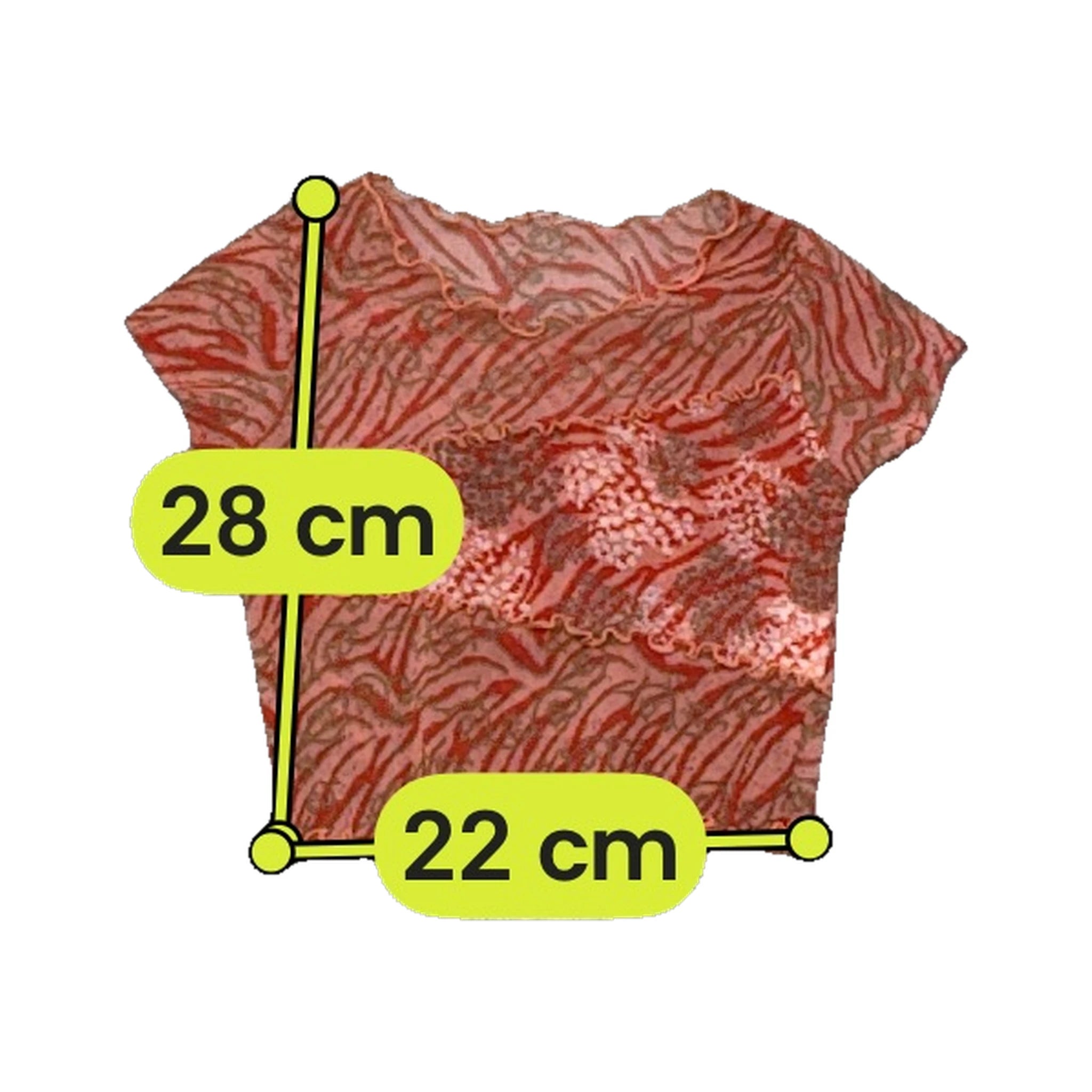 Abstract Mesh Ruffle Trim Baby Tee