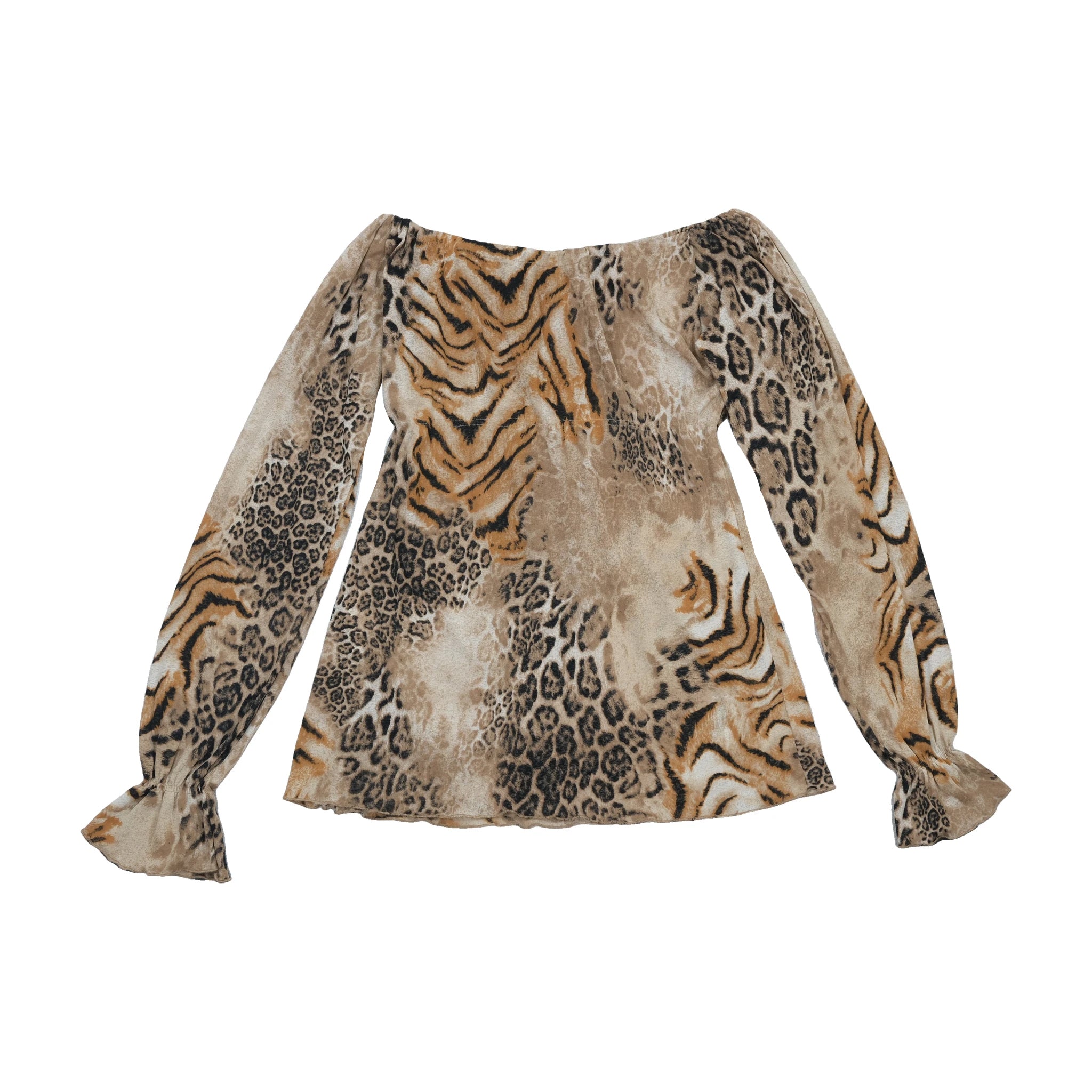 Beige Animal Print Blouse