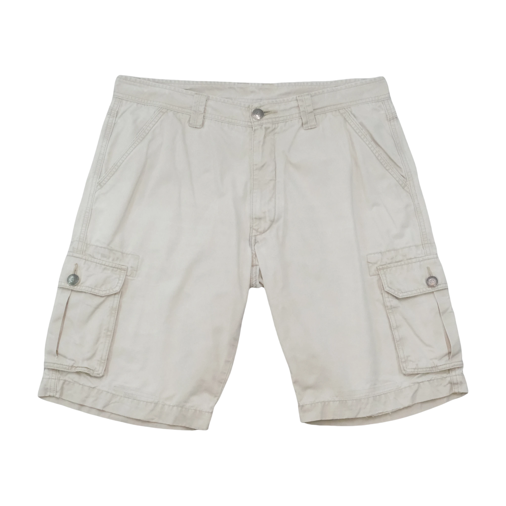 Vintage Beige Utility Cargo Shorts
