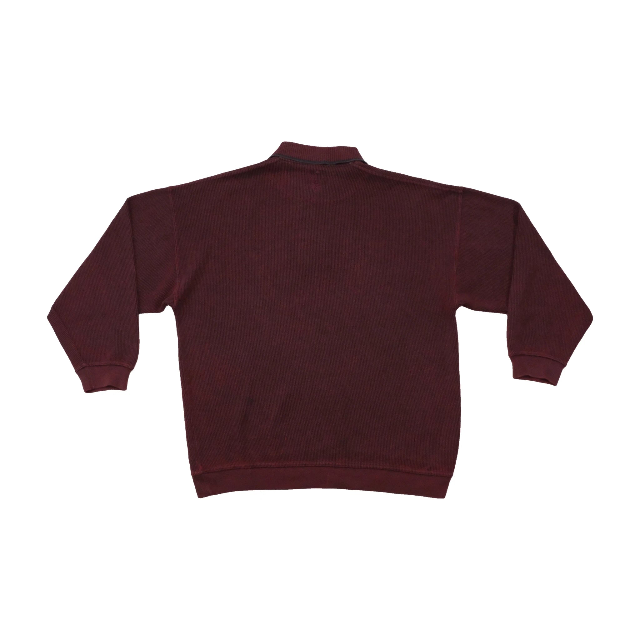 Limited Edition Vintage Cotton Blend Rib Knit Collared Sweater
