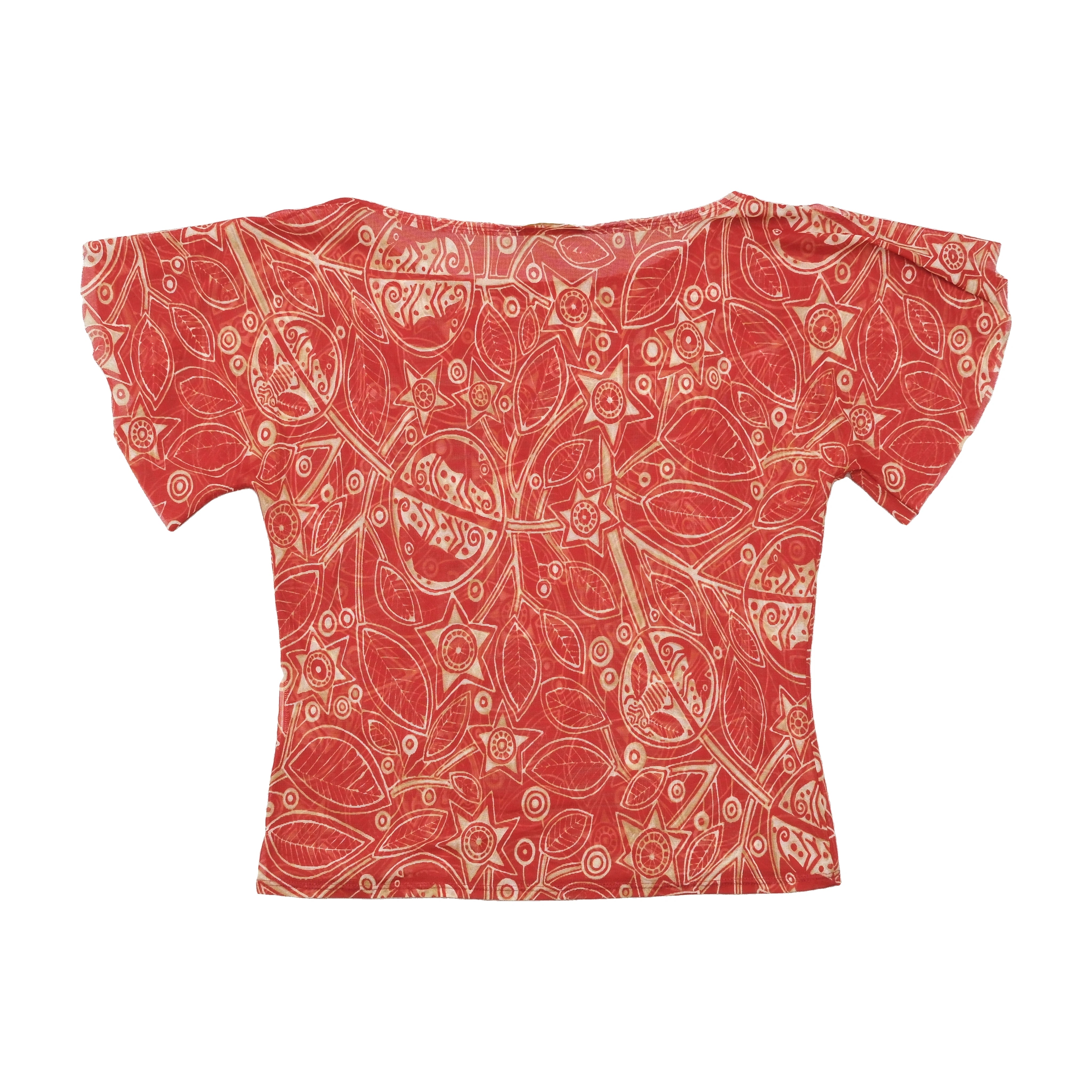 Marella Tricot Abstract Print Sheer Blouse
