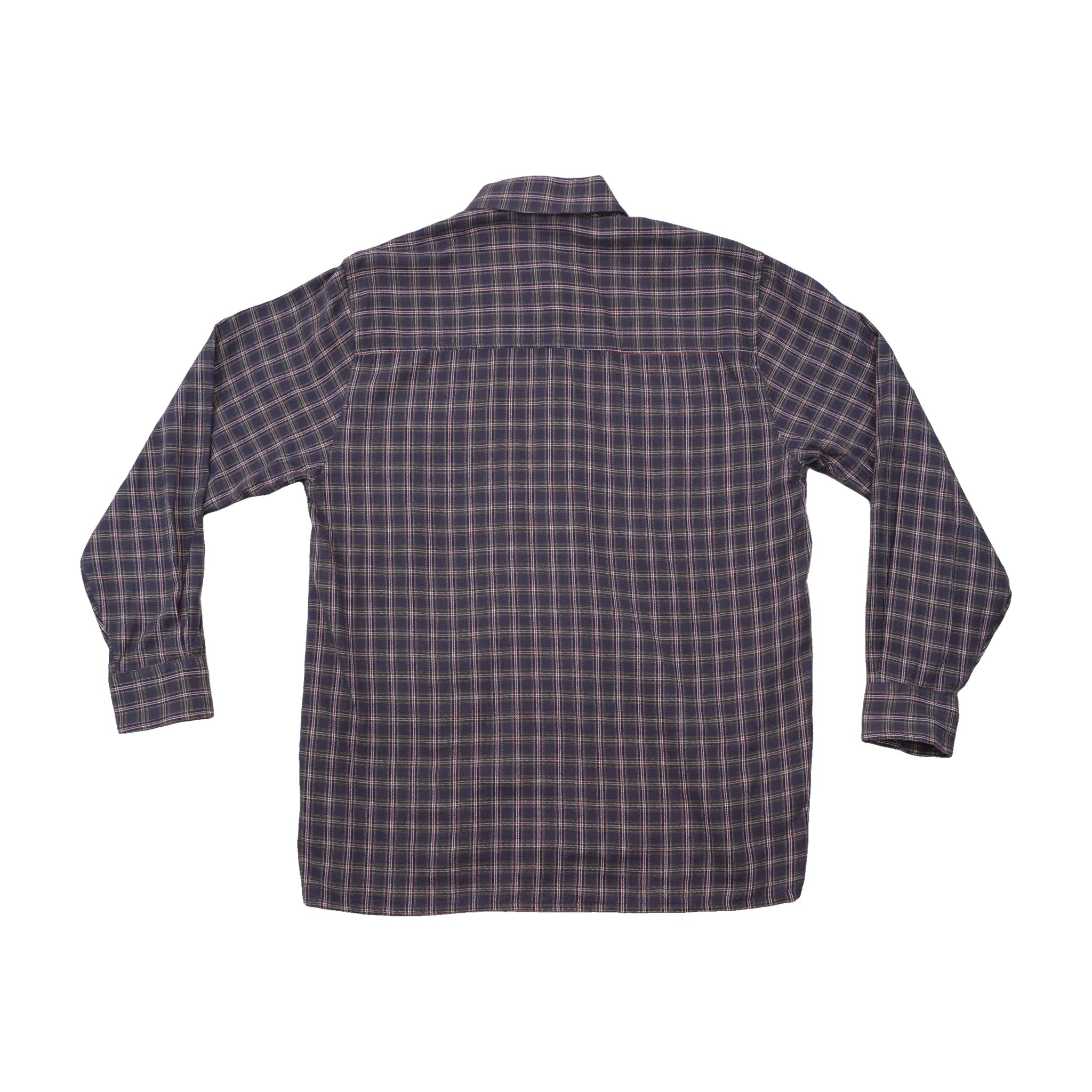 Vintage Gray Plaid Cotton Button Up Shirt