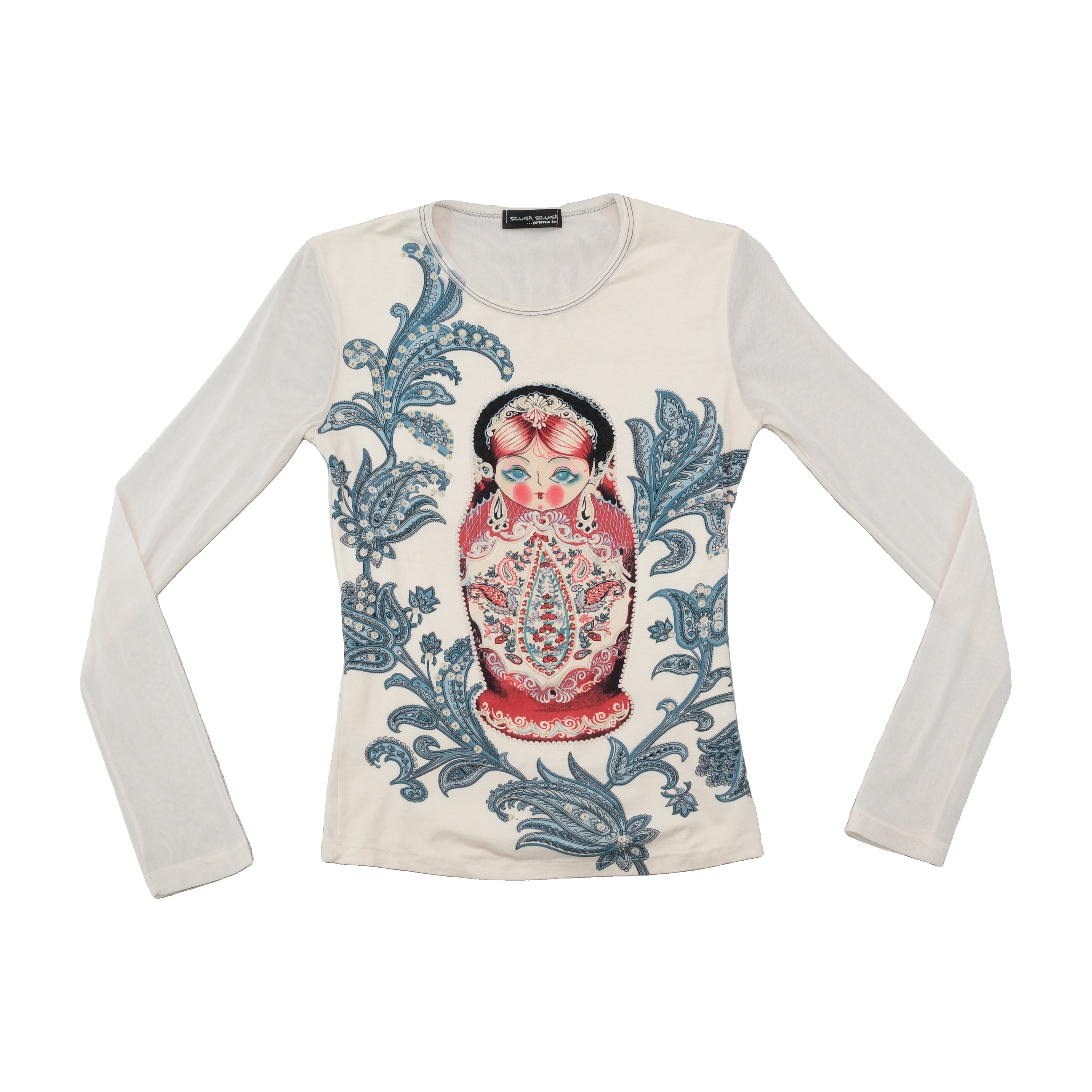 Scuola della Prima Matrioska Graphic Mesh Long Sleeve T-shirt