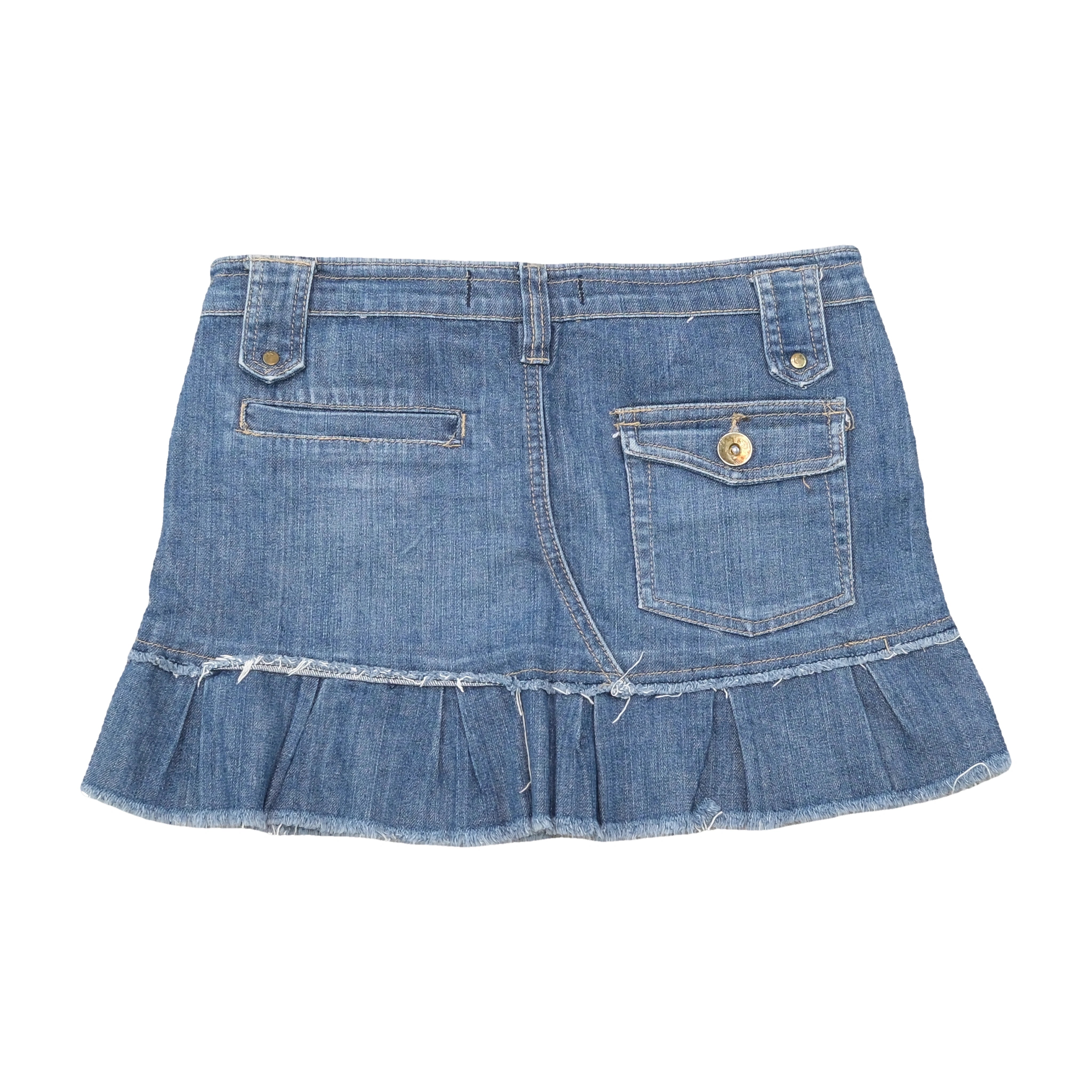 Cinque Blue Denim Pleated Mini Skirt