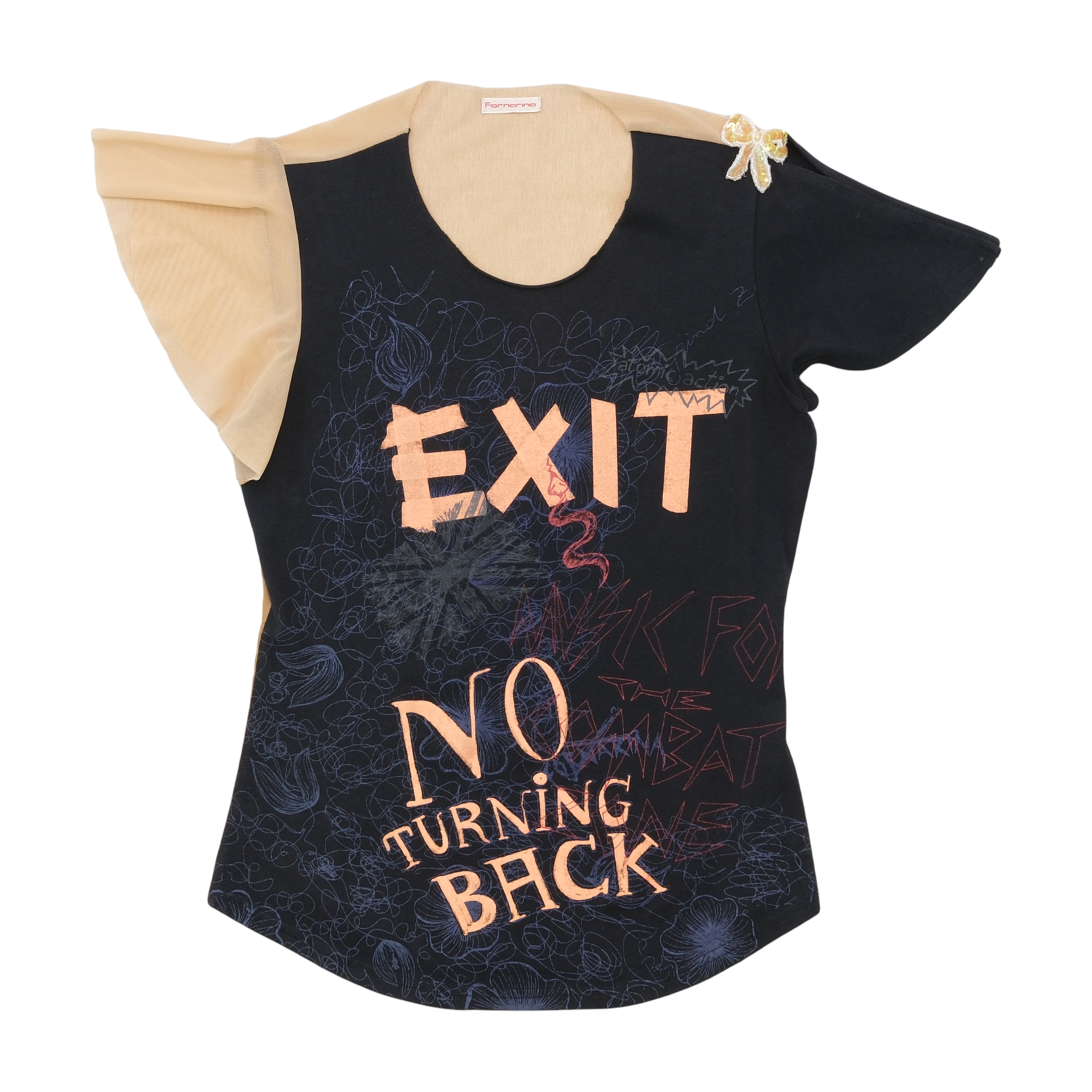 T-shirt Fornarina de Manga Esvoaçante com estampado gráfico