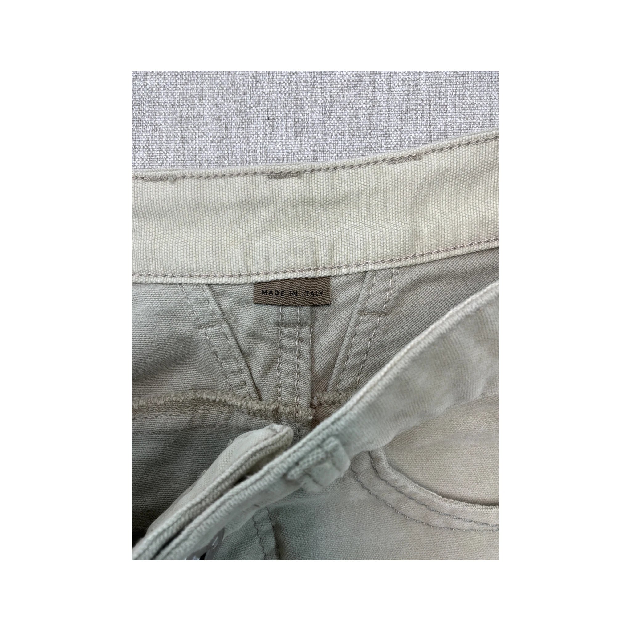 Marithé + François Girbaud Beige Embroidered Flap Pocket Five-Pocket Jeans