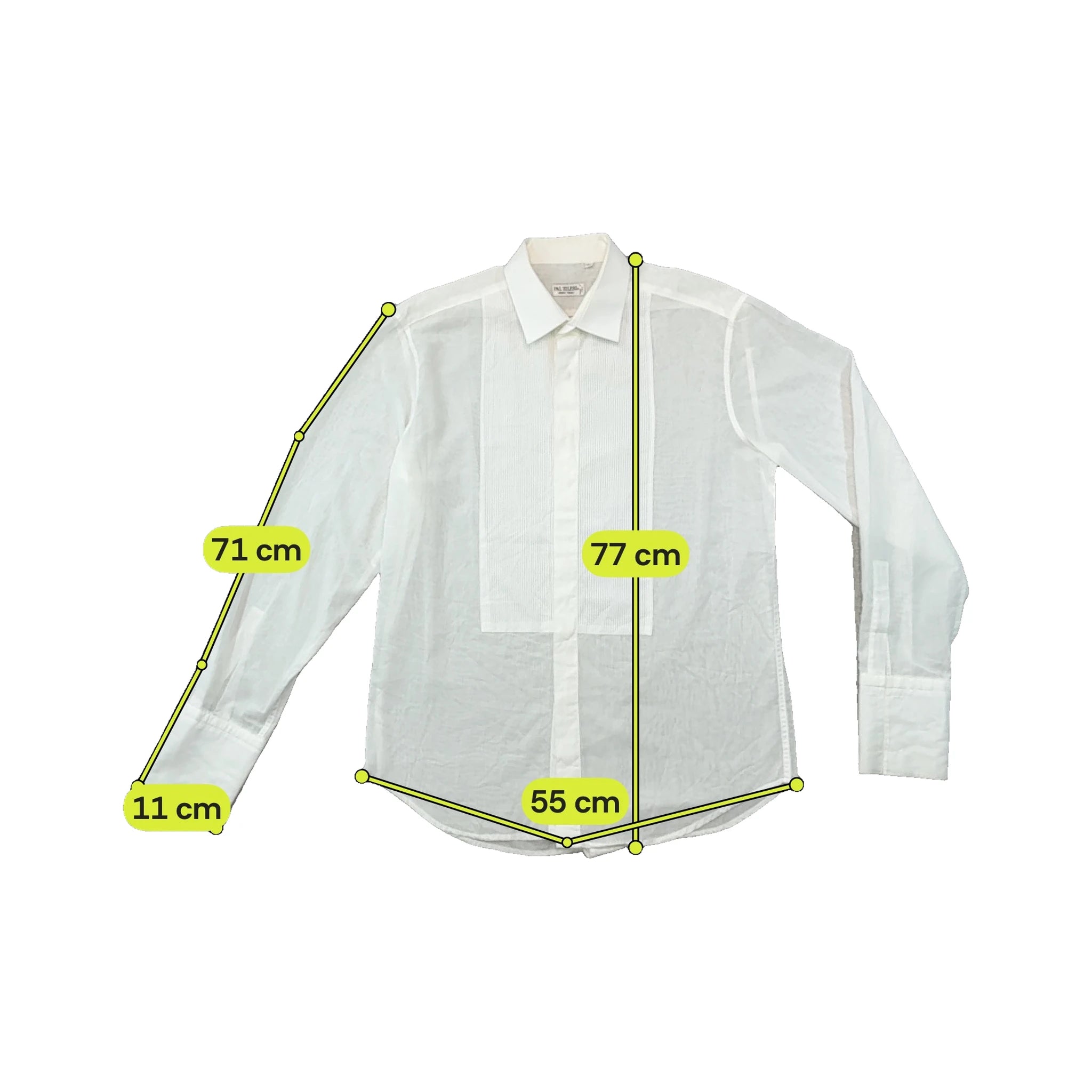 Camisa de Vestir Pal Zileri Transparente com Peito Plissado