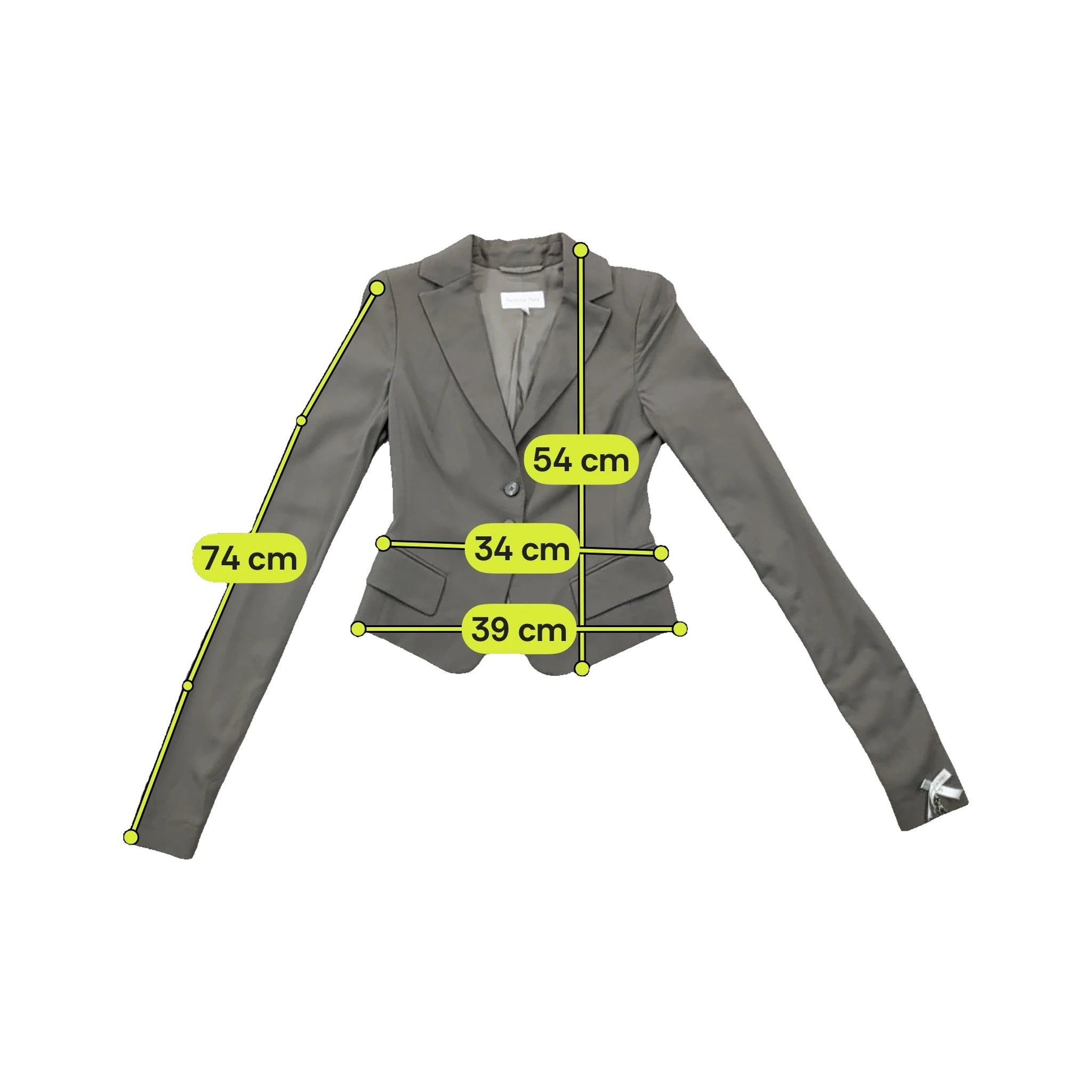 Patrizia Pepe Tailored Gray Notch-Lapel Blazer Jacket