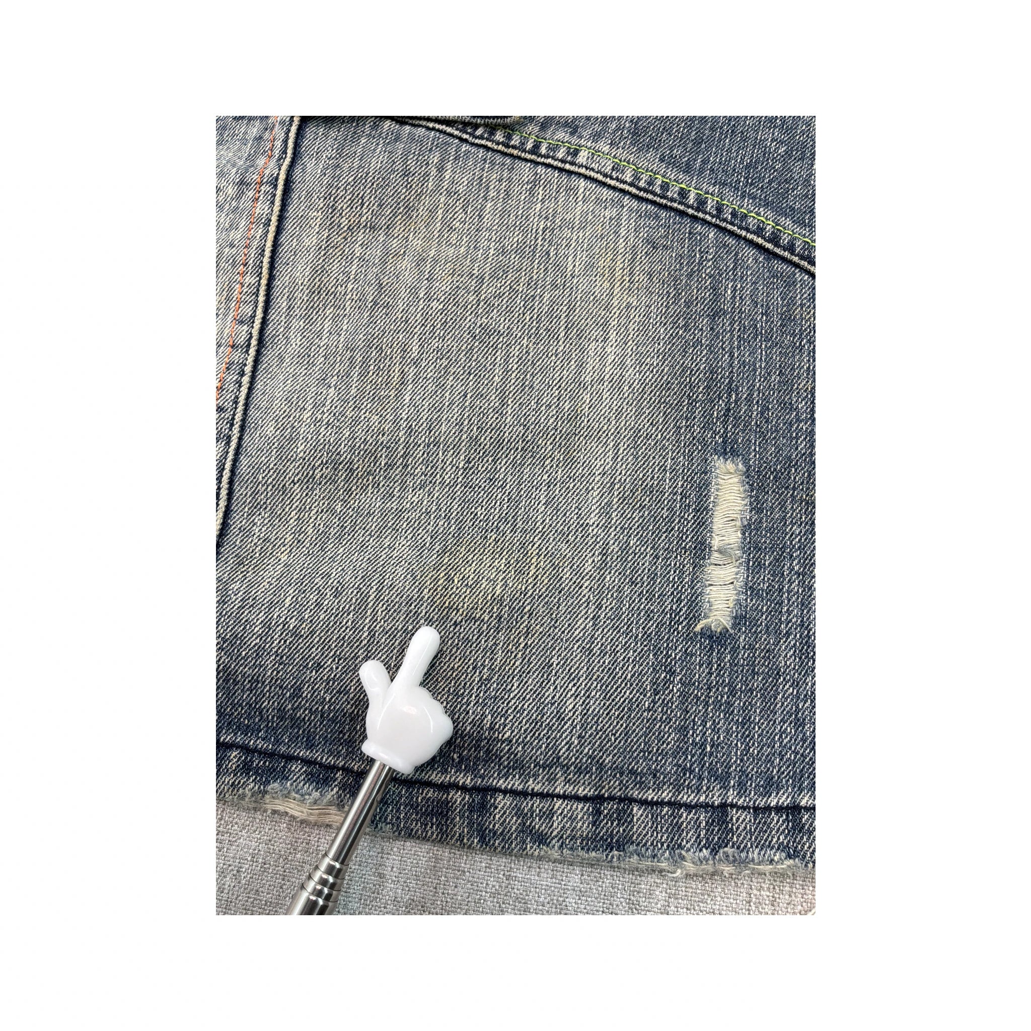 Last Girl Distressed Denim Mini Skirt