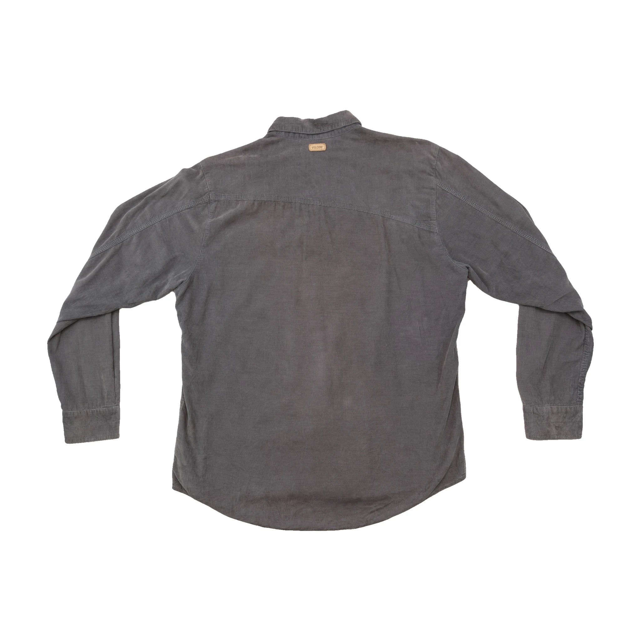 Volcom Gray Cotton Corduroy Snap Front Shirt