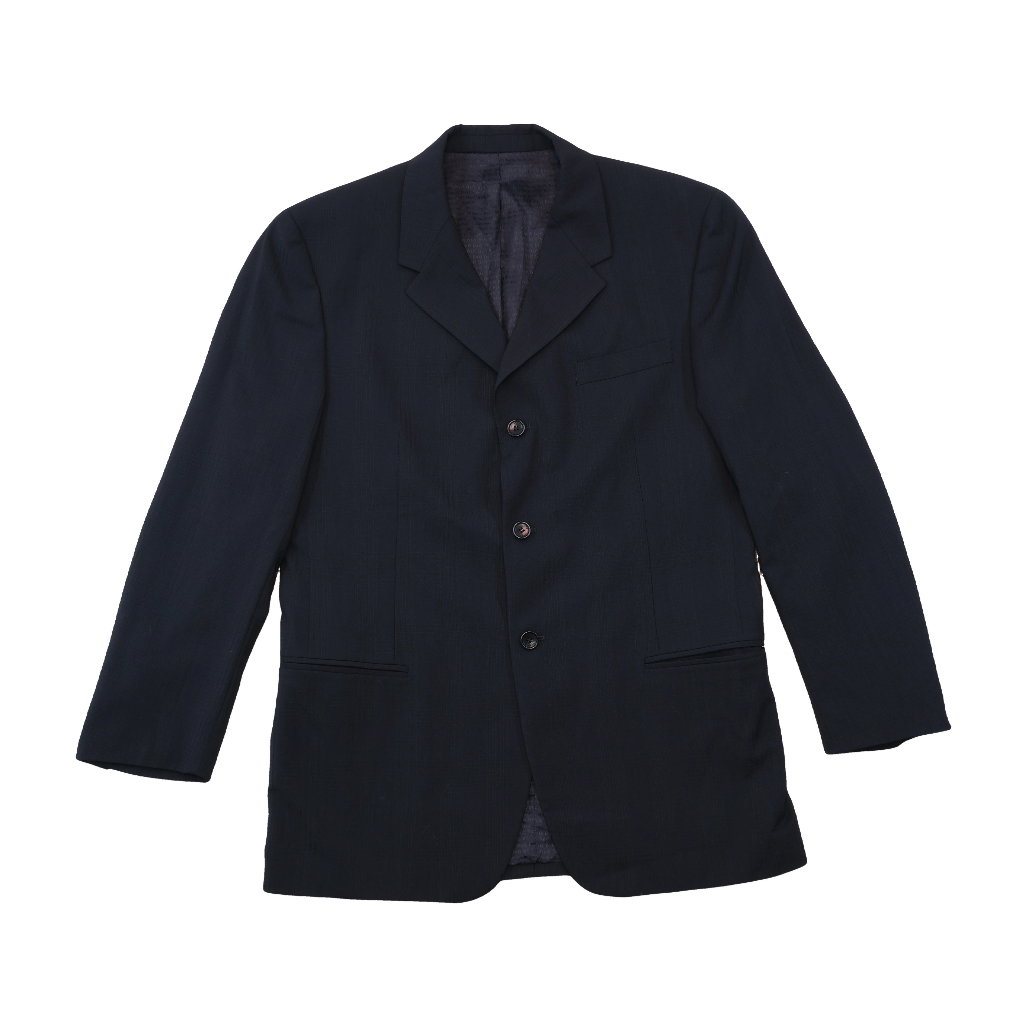 Dolce & Gabbana Navy Three-Button Tailored Blazer Jacket