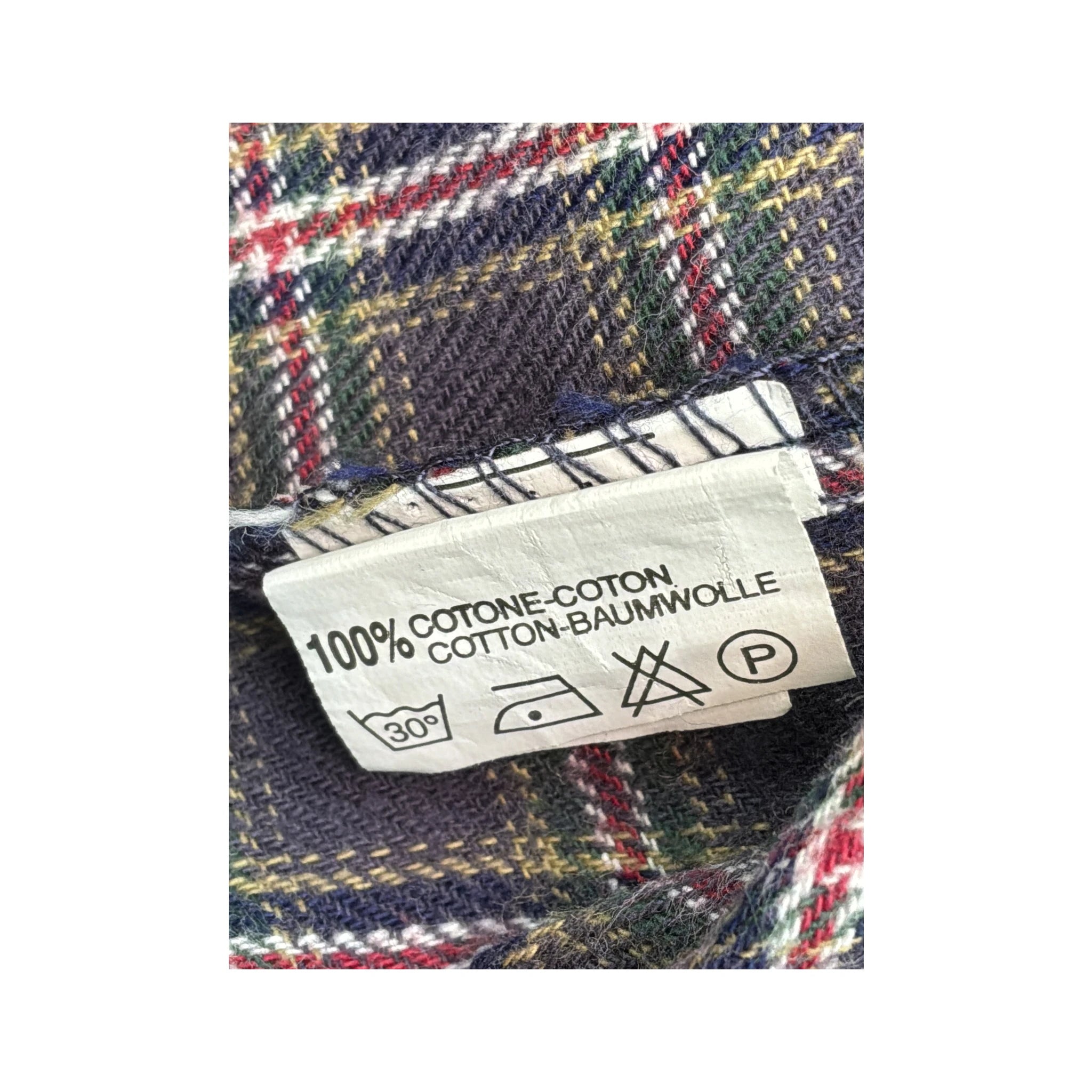 Vintage Gray Plaid Cotton Button Up Shirt