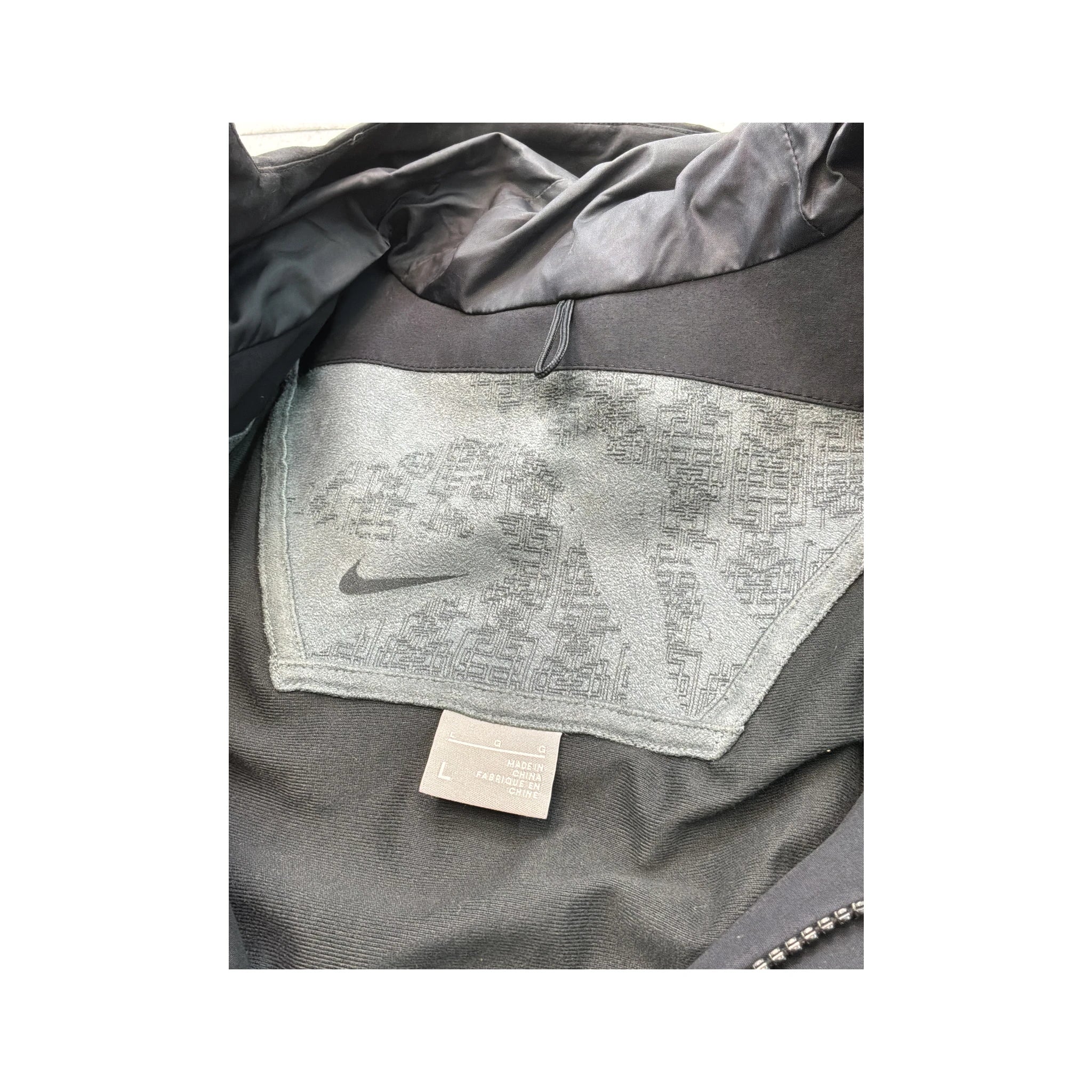 Nike Vintage Black Hooded Technical Nylon Jacket