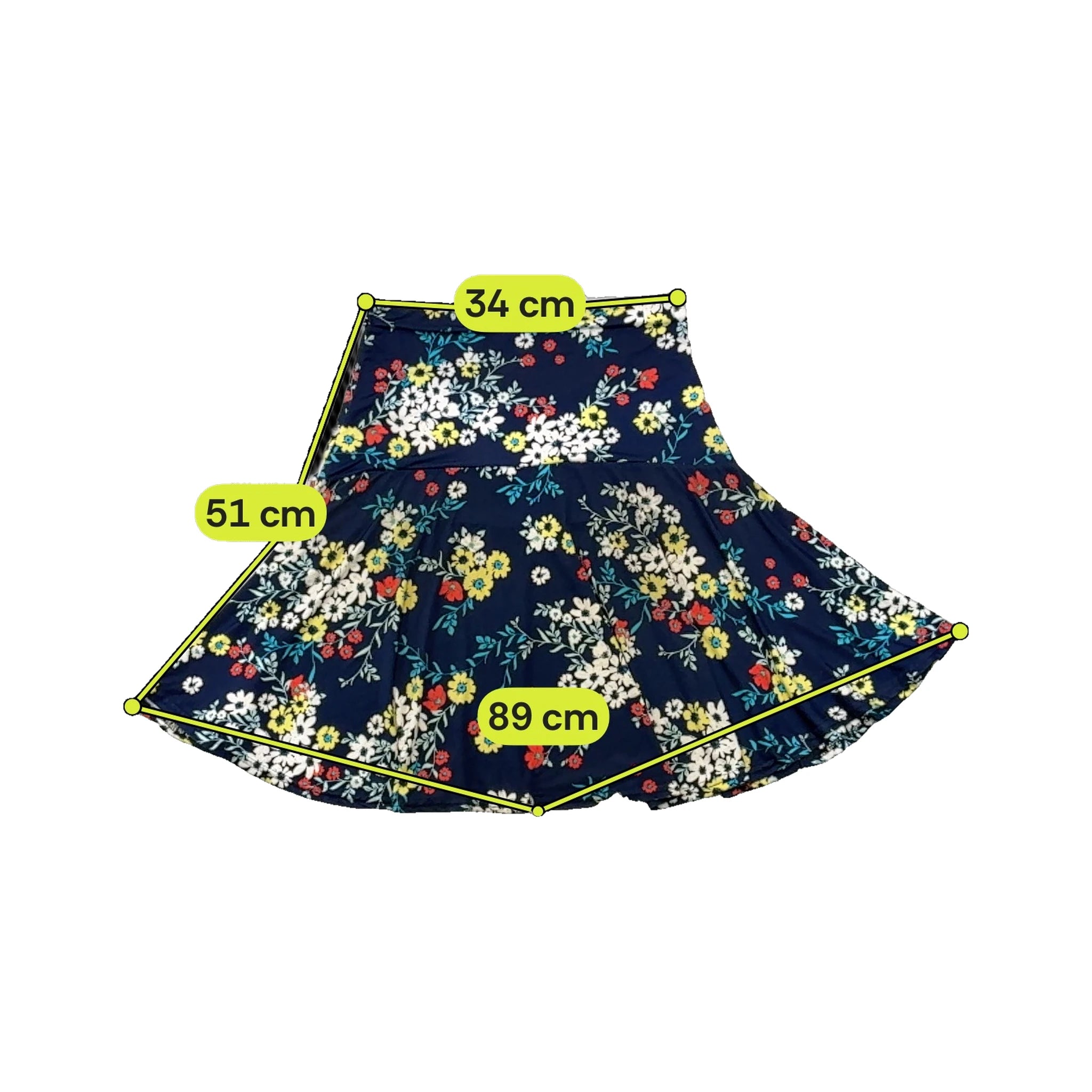 Saia Azul-marinho floral