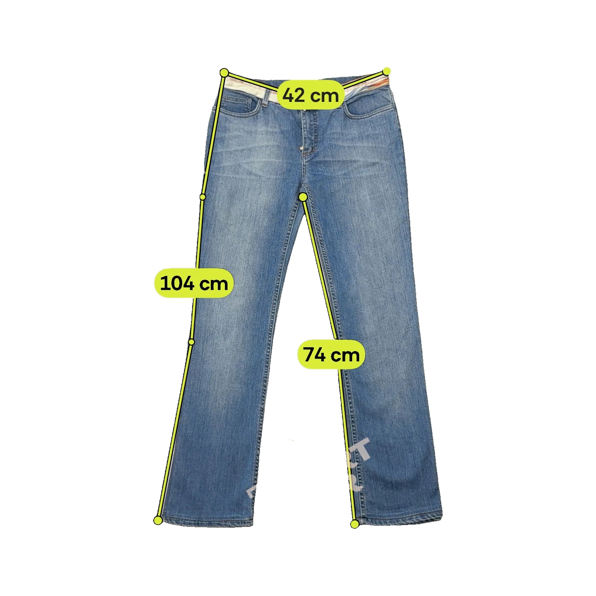 Roberto Cavalli Faded Blue Denim Straight Leg Jeans