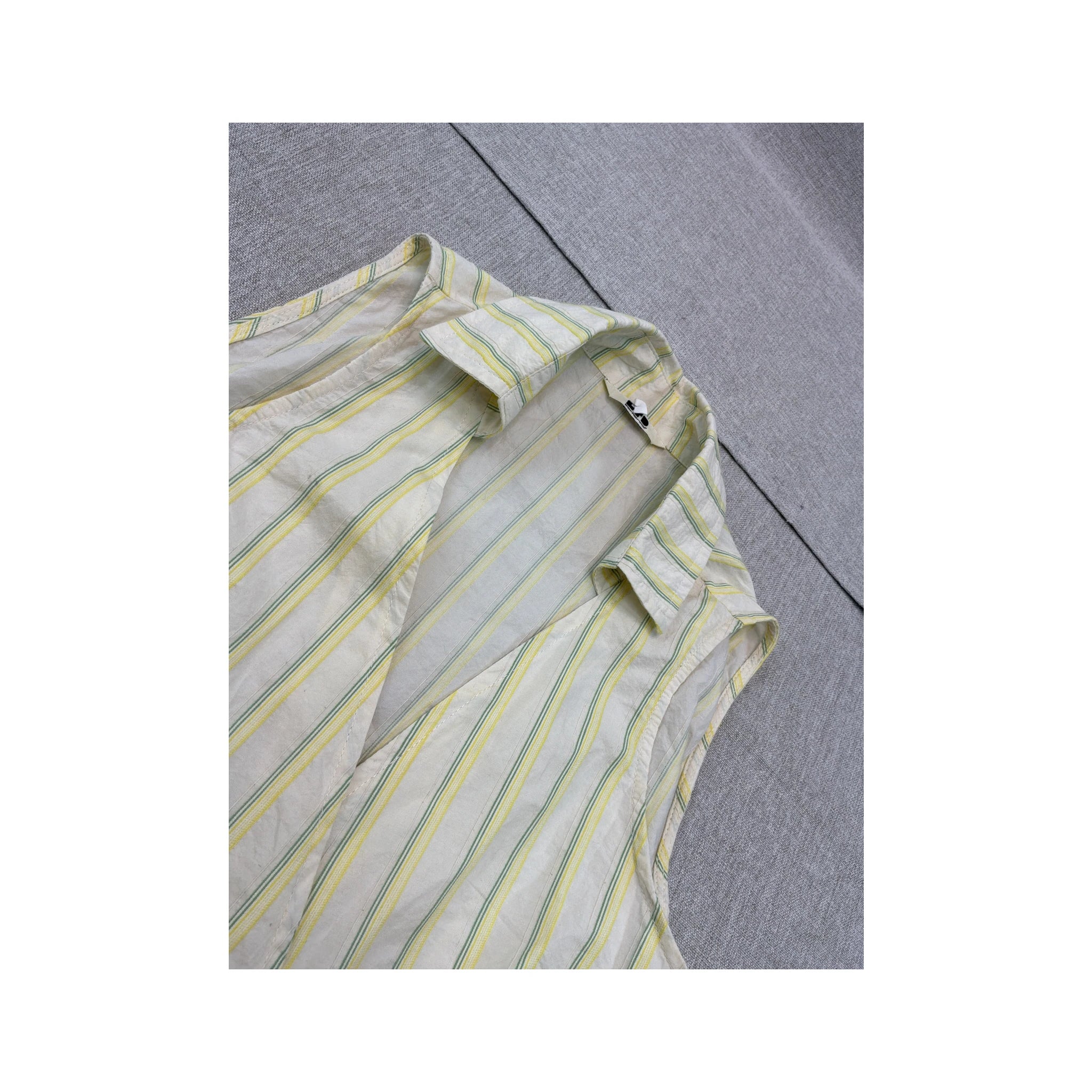 Blusa Cruzada Fornarina sem mangas em algodão às riscas