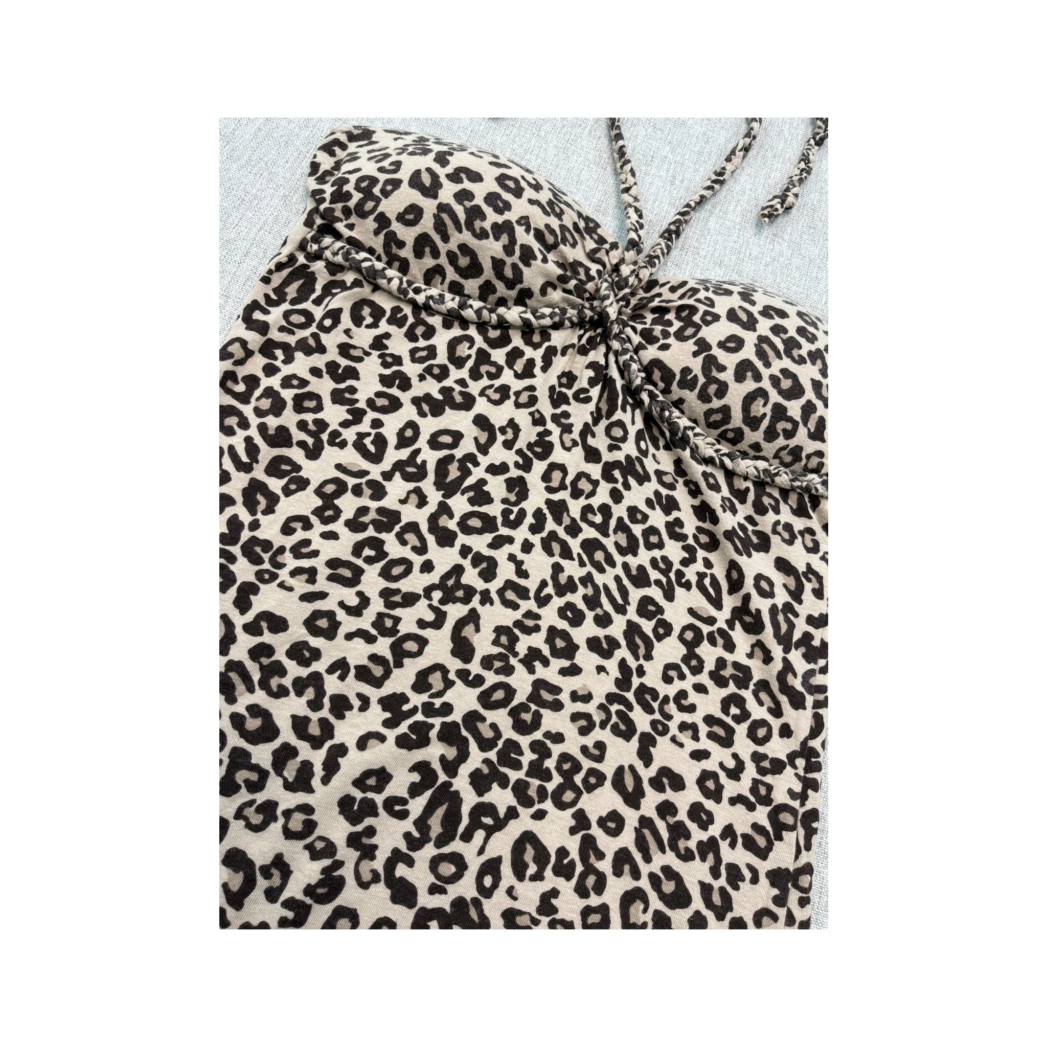 Tally Weijl Leopard Print Ruched Halter Blouse