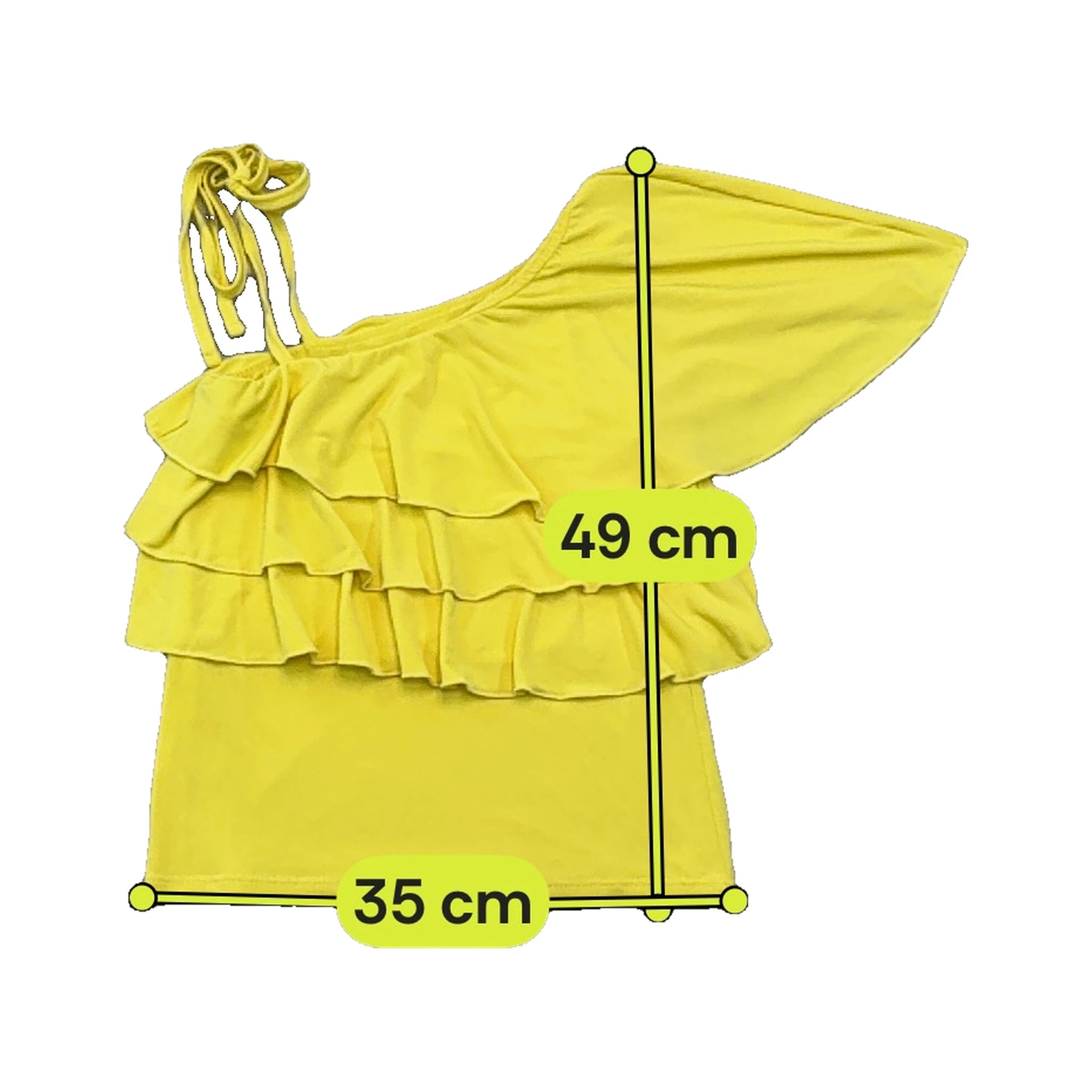 Byblos Yellow One Shoulder Ruffle Tank Top