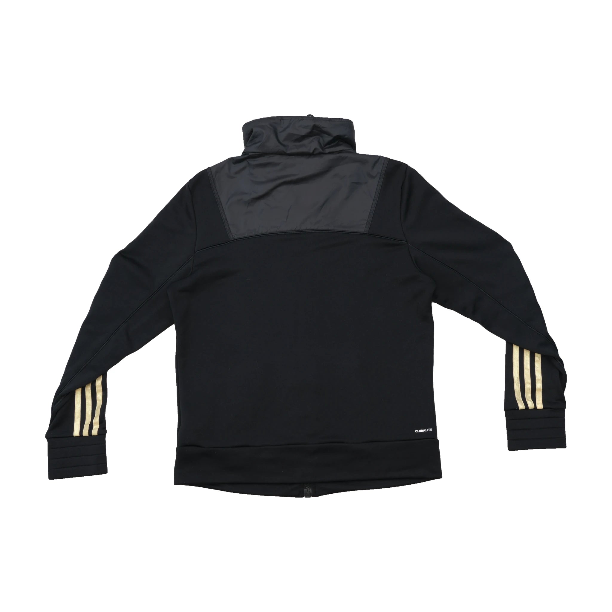 Adidas ClimaLite Black & Gold 3-Stripe Full-Zip Jacket