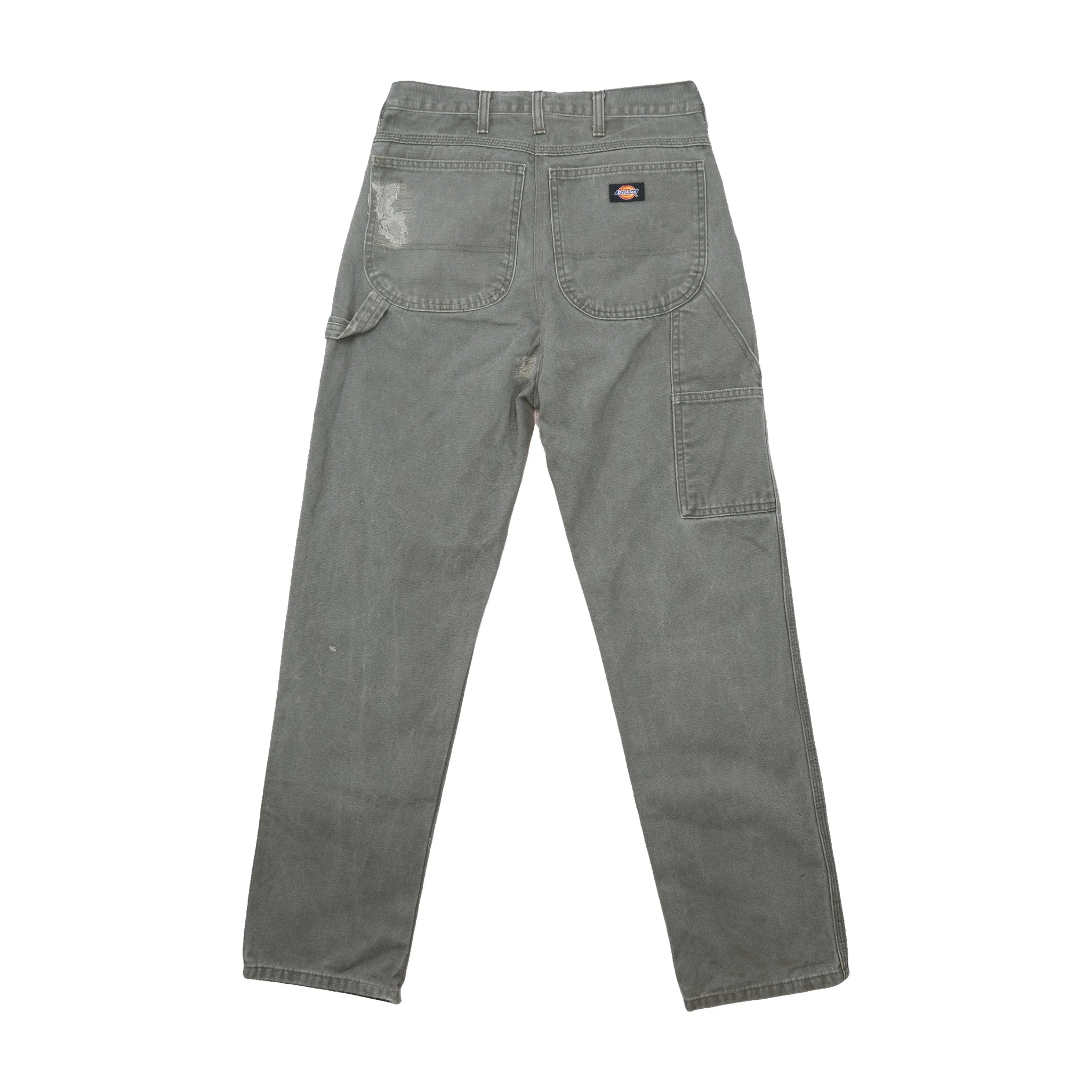 Chinos de carpinteiro Dickies cinzentos Desbotados e Desgastados