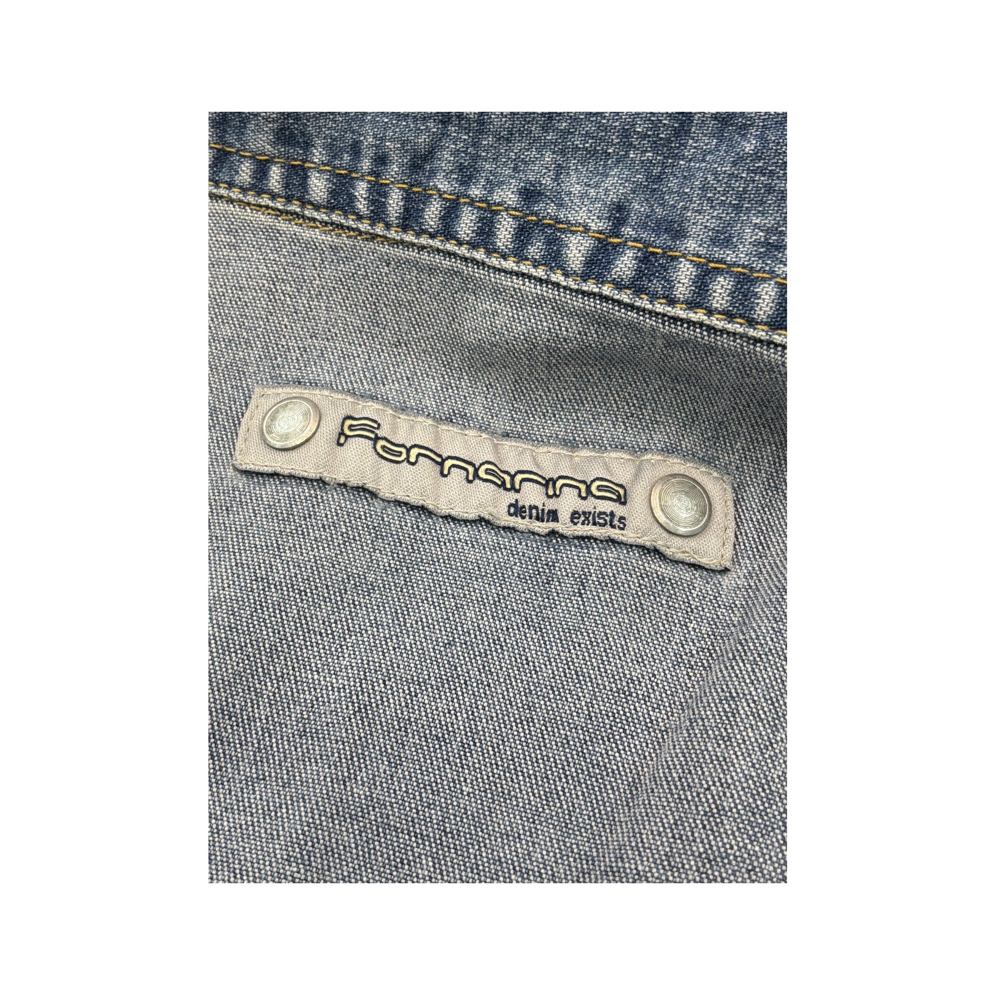 Vintage Fornarina Fitted Denim Snap Front Jacket Shirt