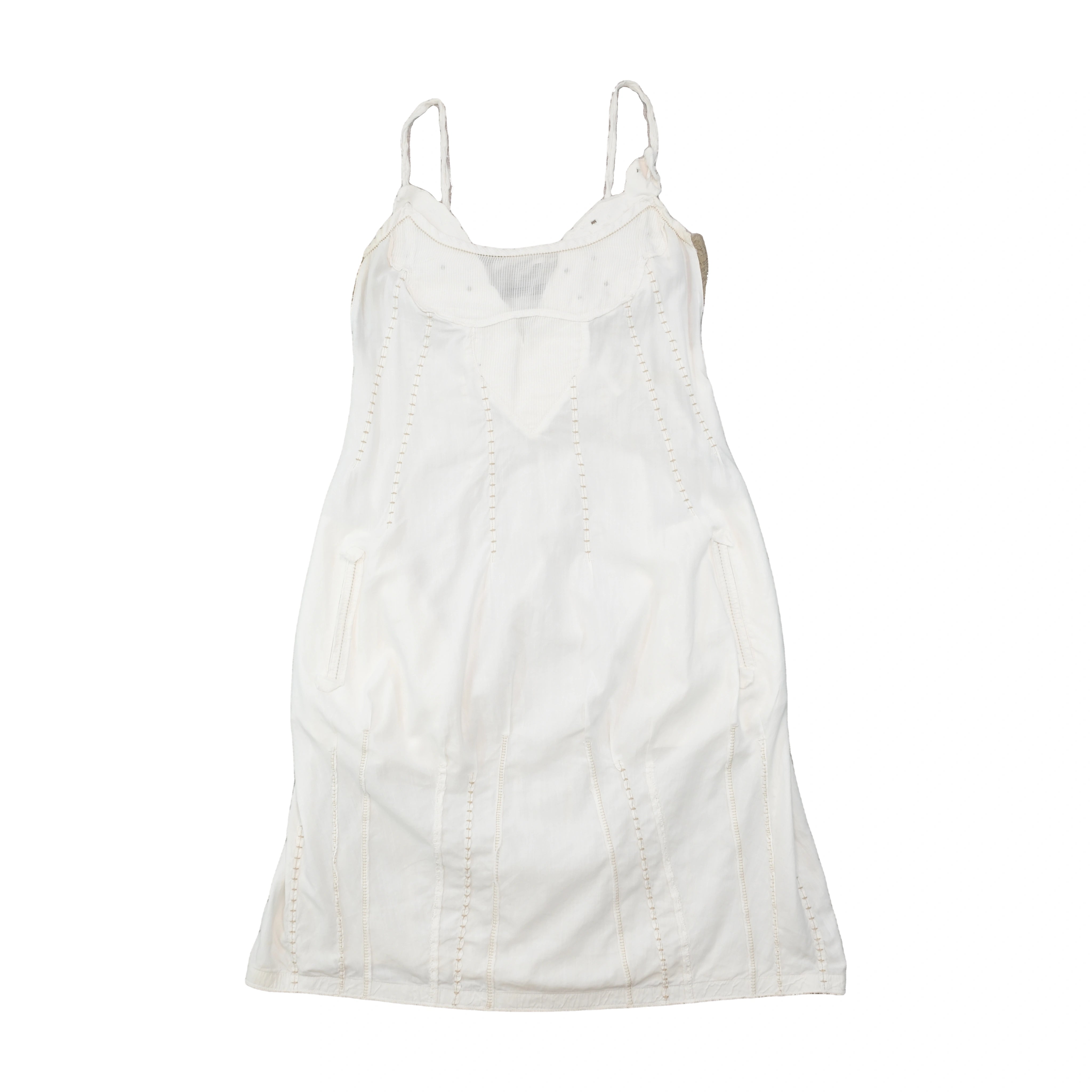 Vestido Midi Francois Girbaud branco Bordado com alças