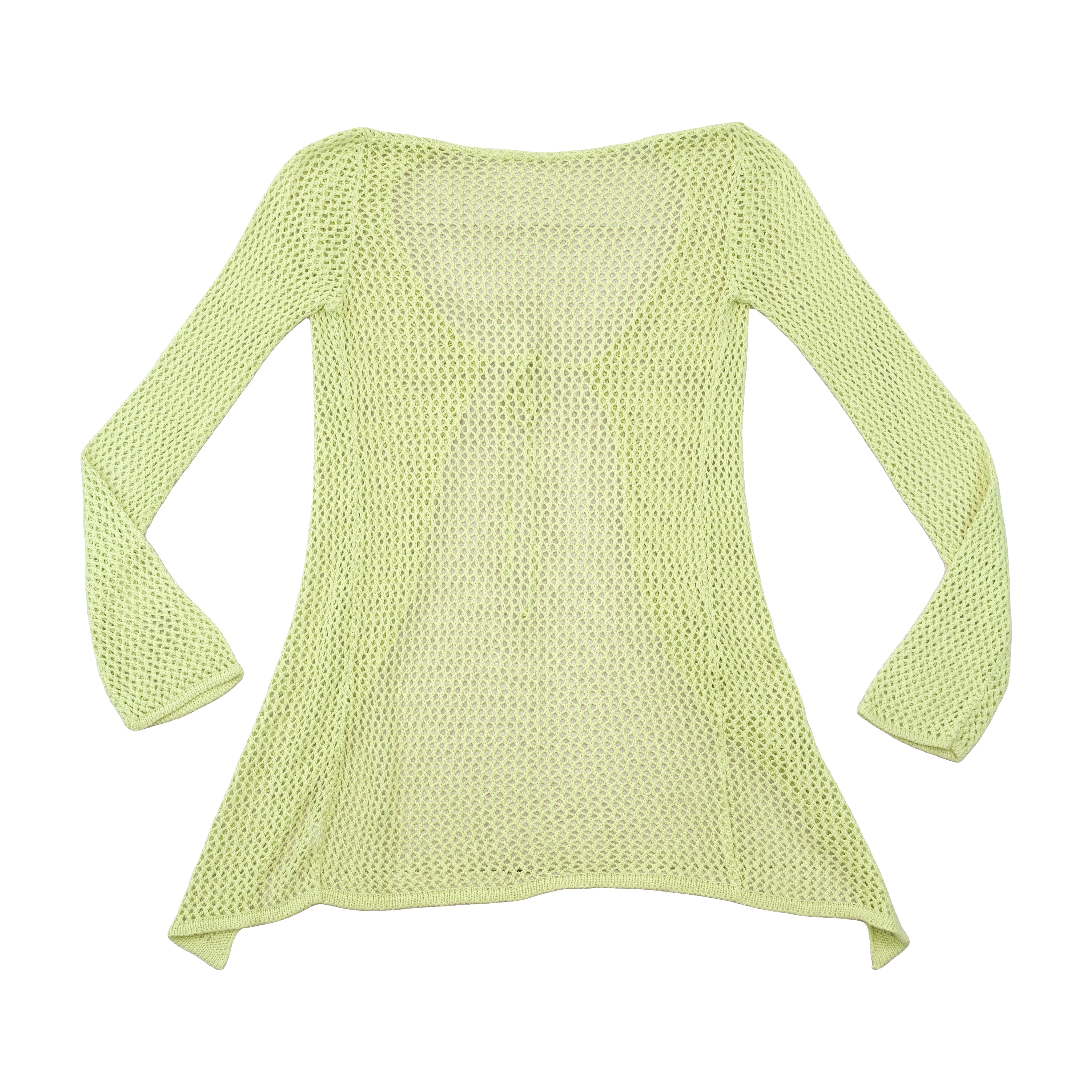 Italian Open Knit Tie Front Cardigan