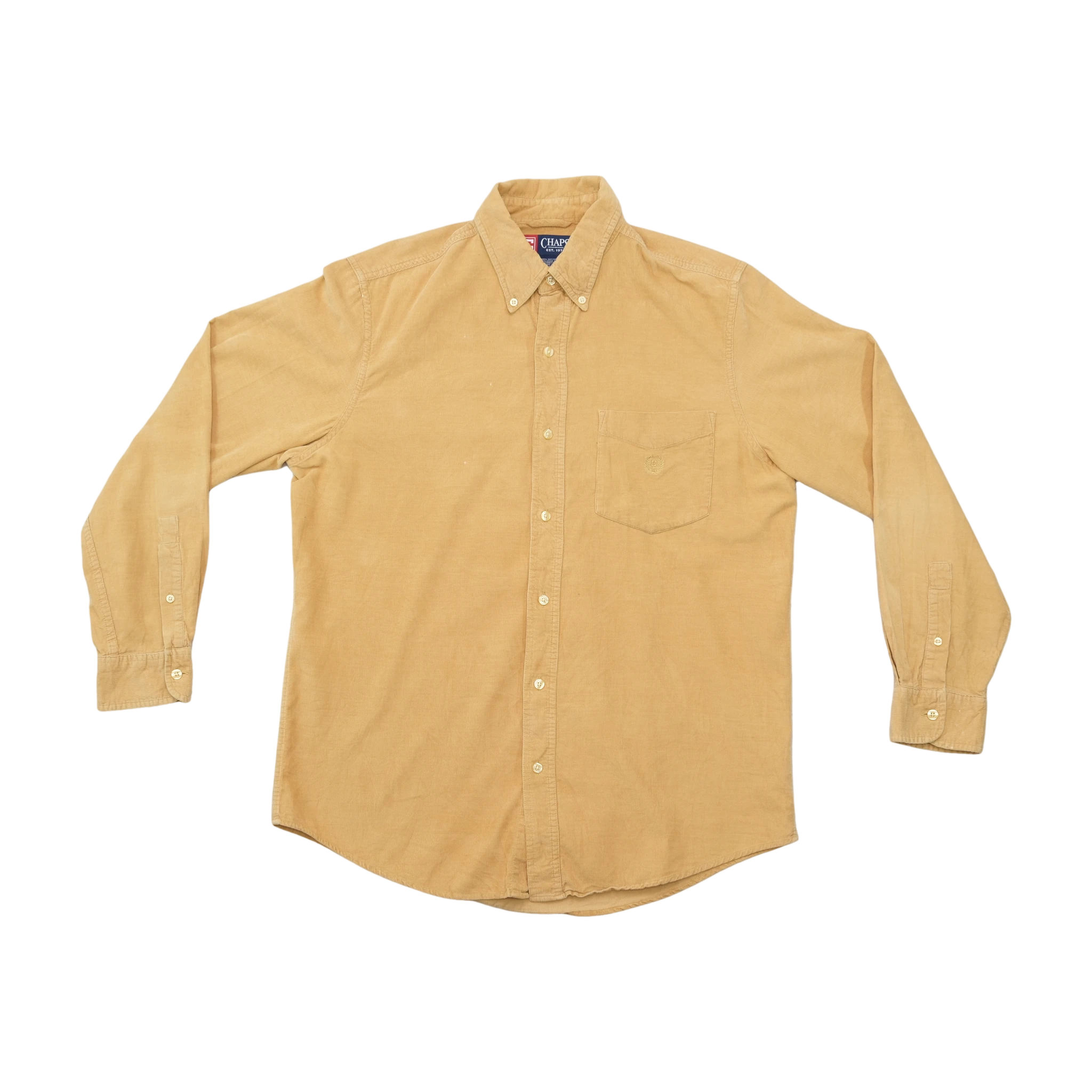 Camisa Chaps em Bombazine de algodão bege com Botões