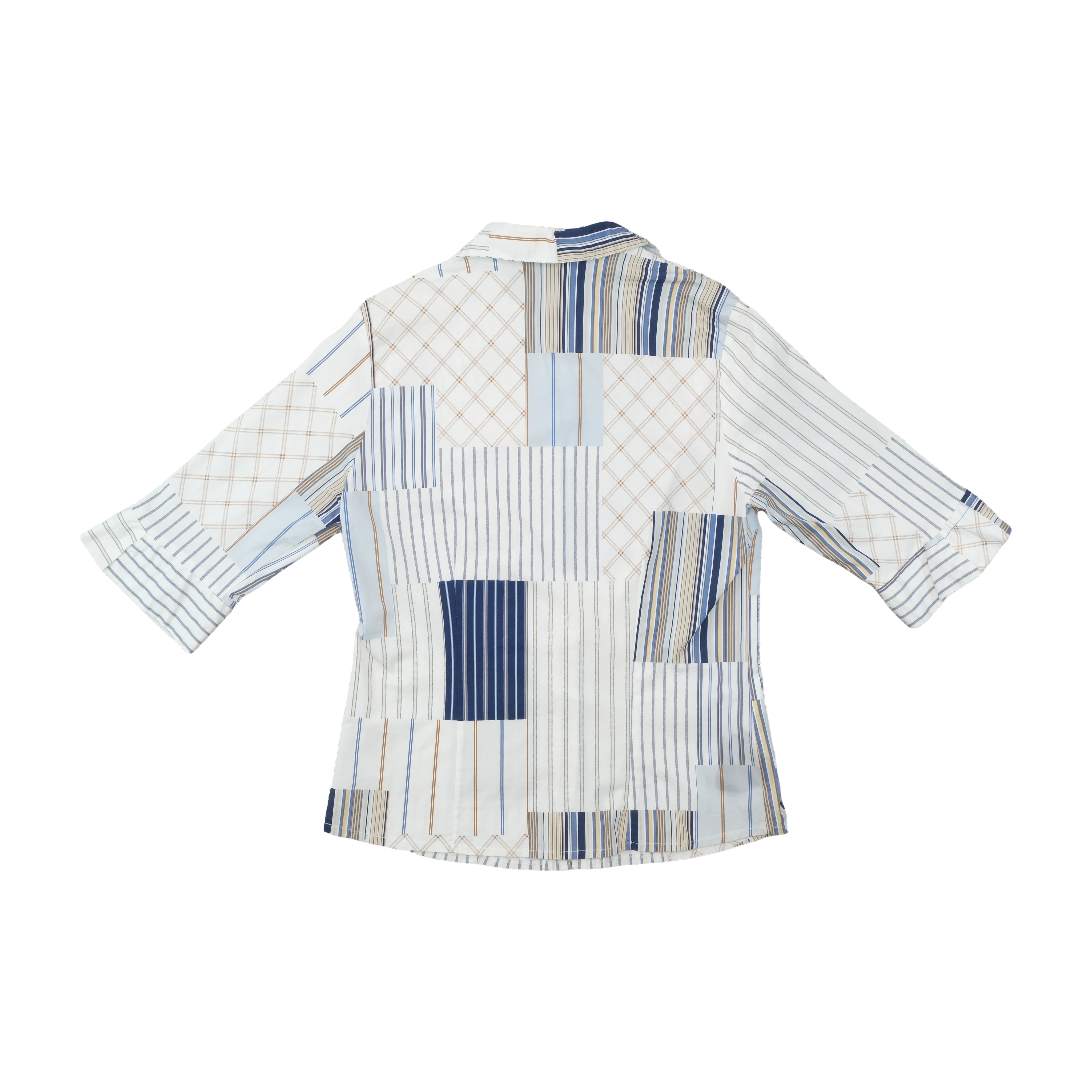 Giselle Patchwork Stripe Button Up Shirt