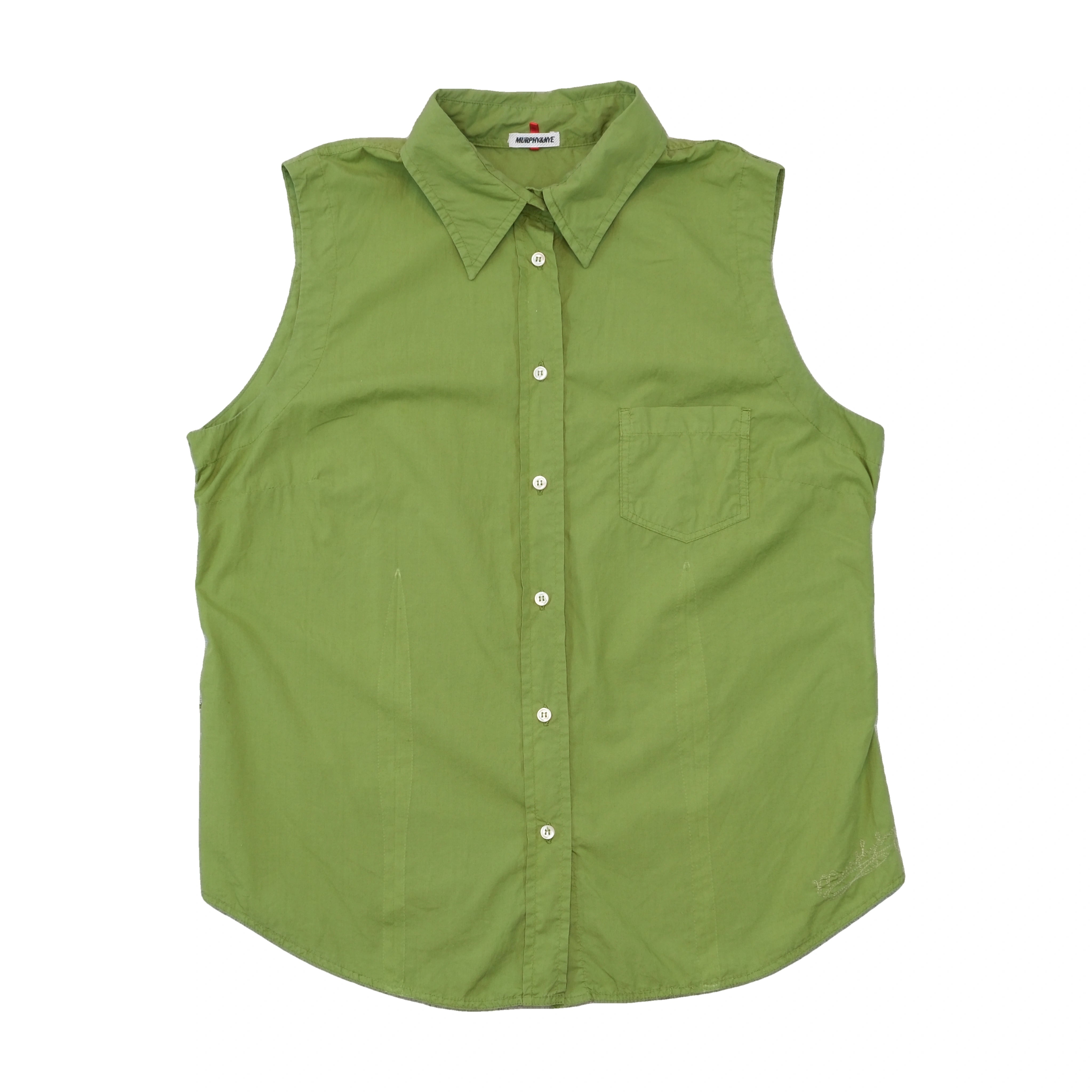 Murphy & Nye Sleeveless Collared Button Up Shirt