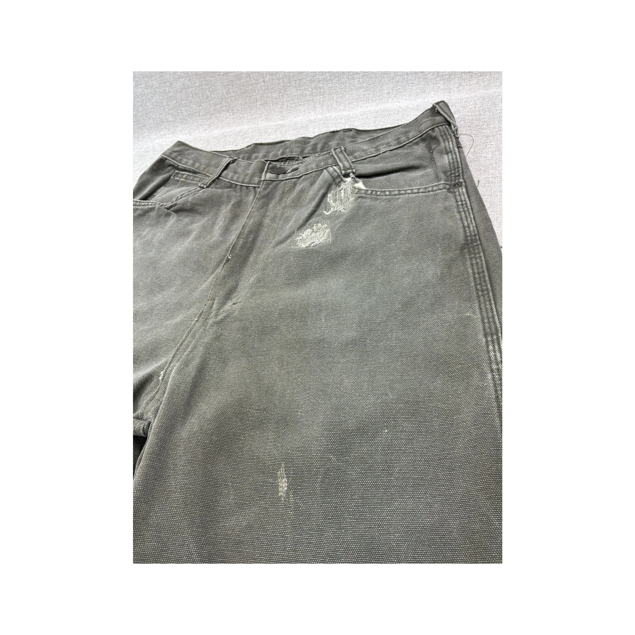 Chinos de carpinteiro Dickies cinzentos Desbotados e Desgastados
