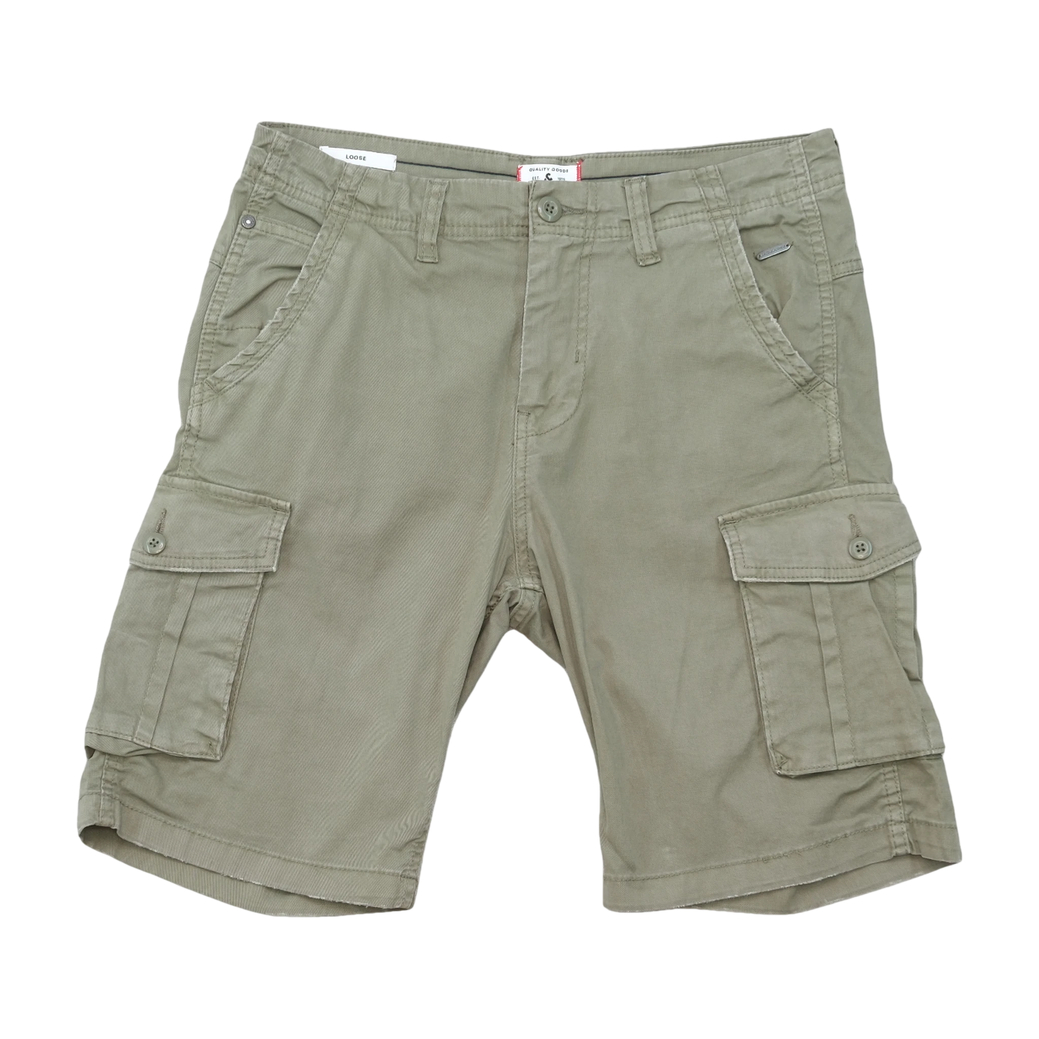 Jack & Jones Olive Green Cotton Cargo Shorts