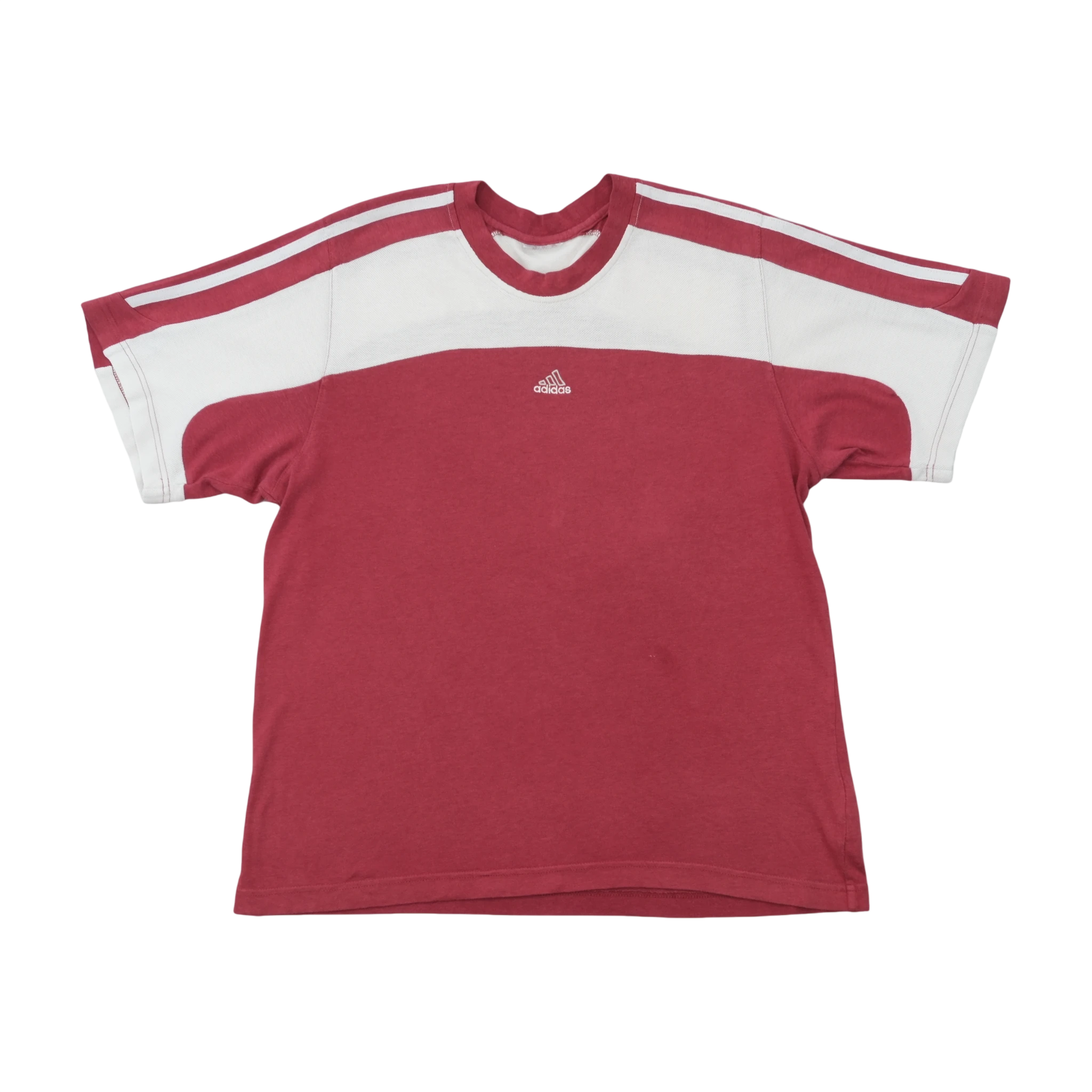 adidas Color Block Stripe Shoulder Cotton Shirt