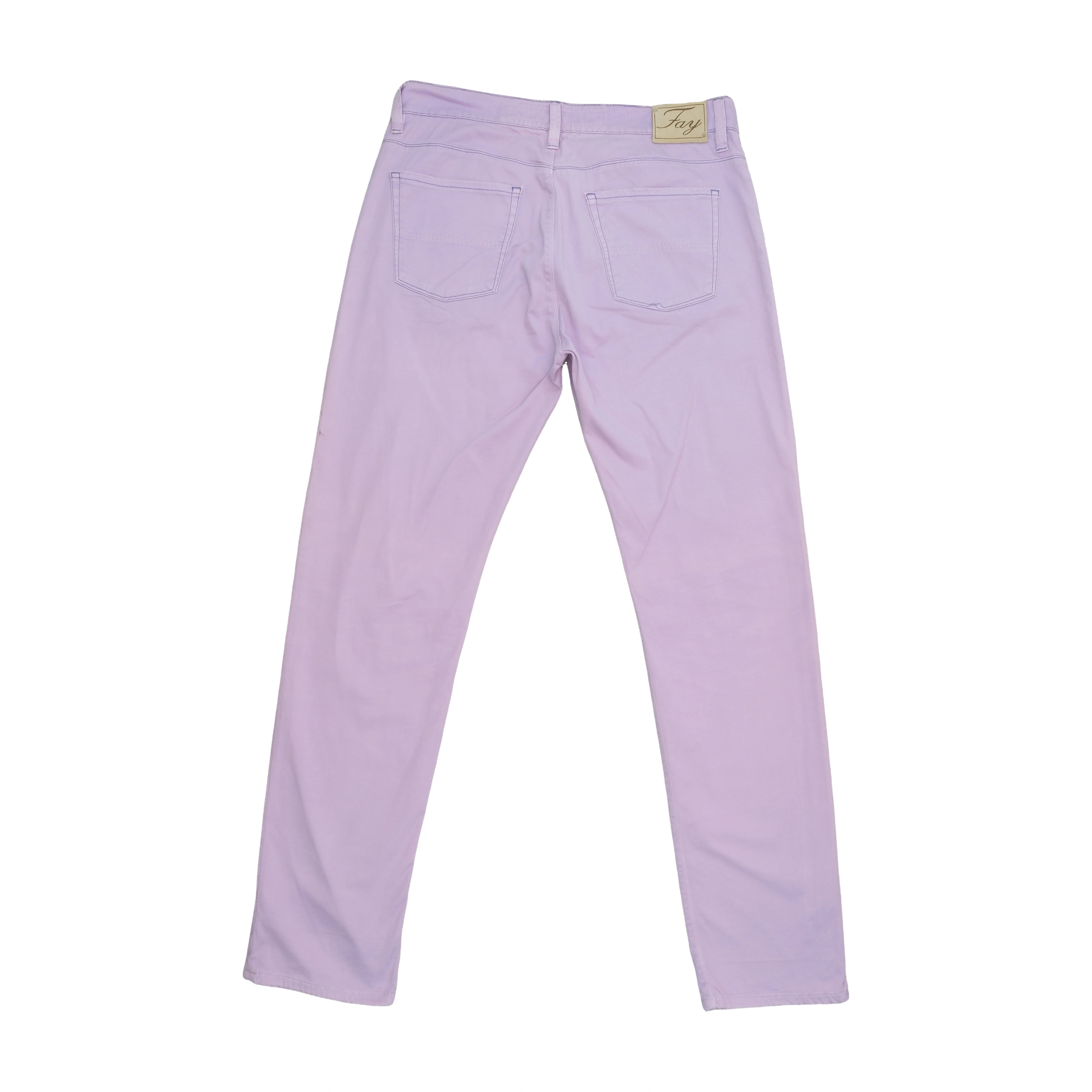Fay Lilac Slim Fit Five-Pocket Cotton Pants