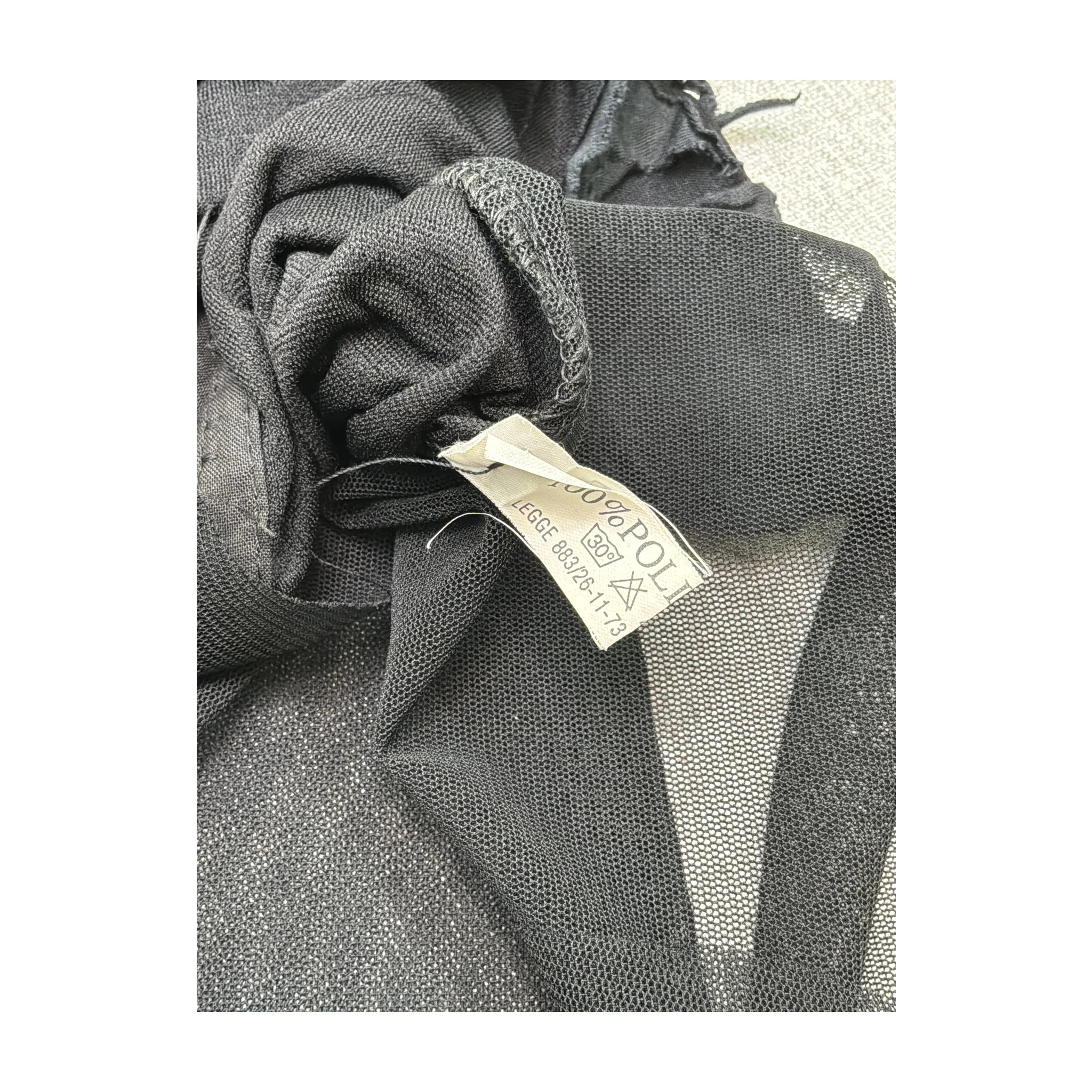 Black Mesh Grungy Collared Blouse